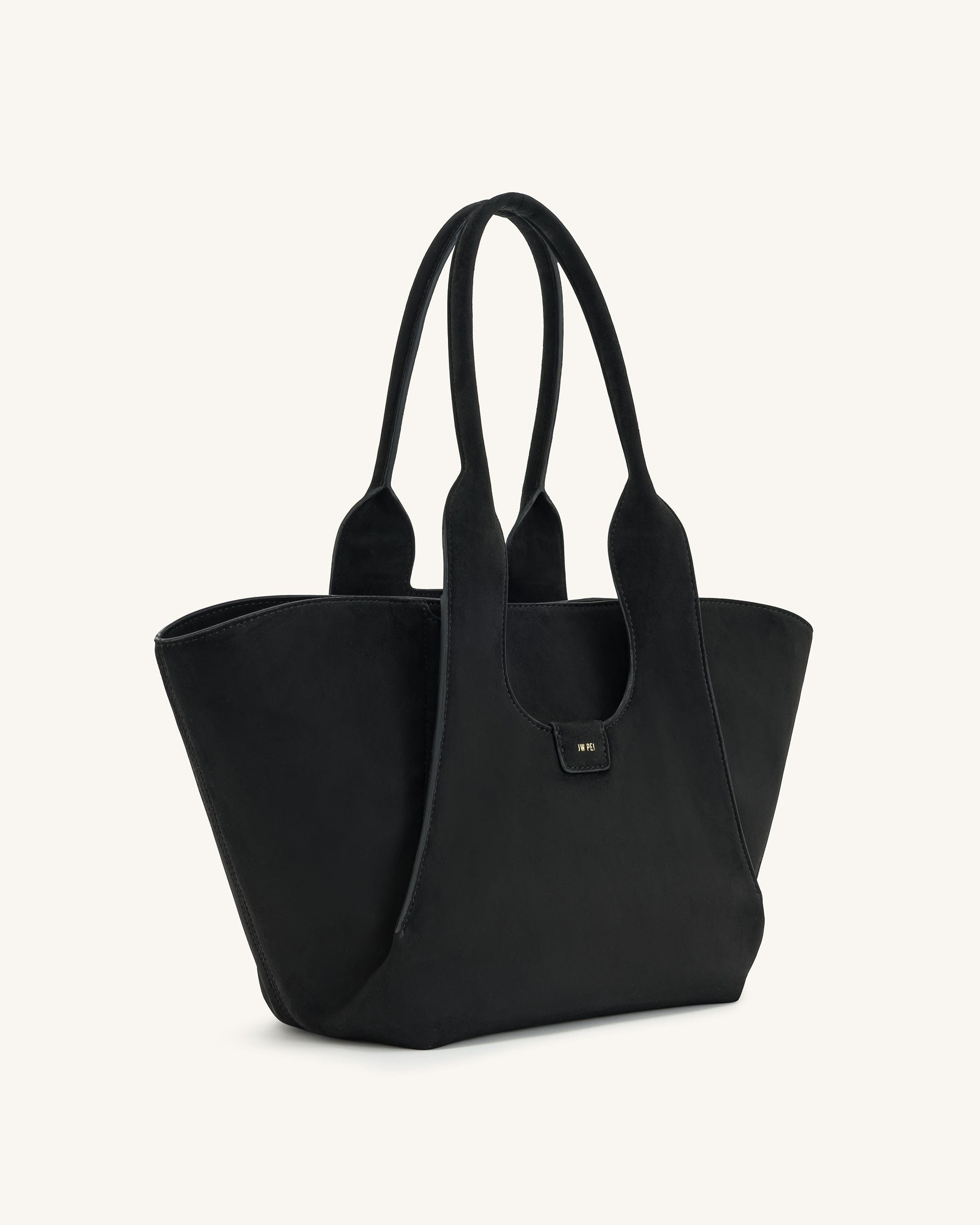 JW PEI Cara Faux Suede Tote Bag Black