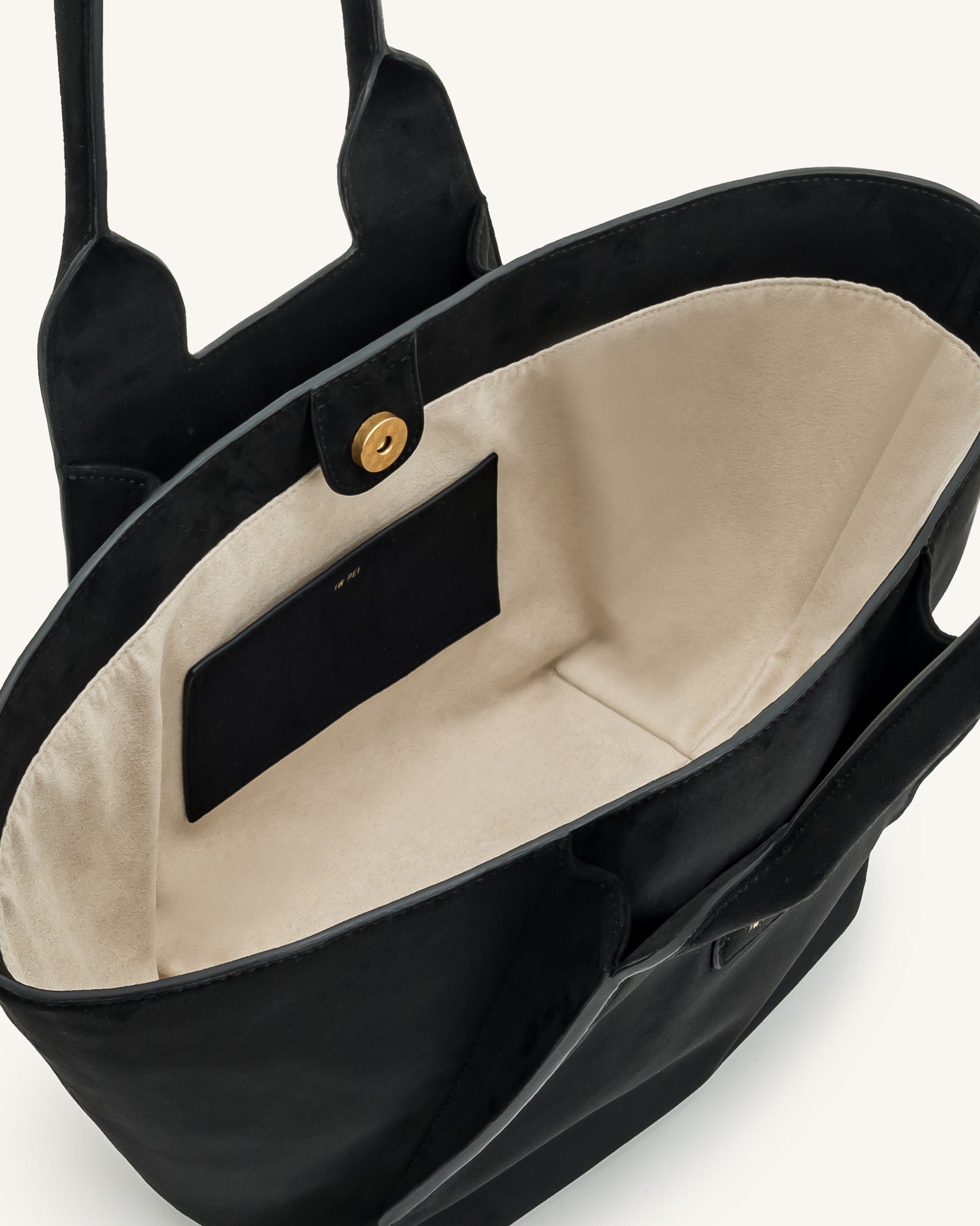 JW PEI Cara Faux Suede Tote Bag Black