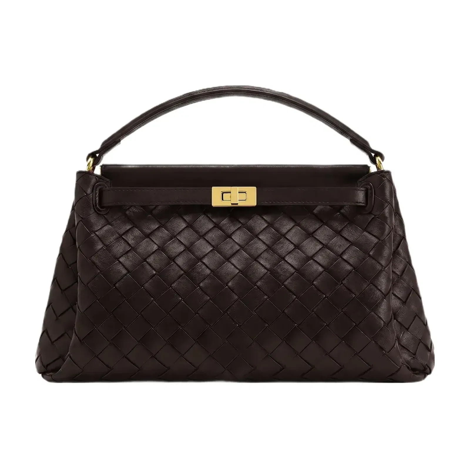 JW PEI Carmen Woven Top Handle Bag Dark Brown