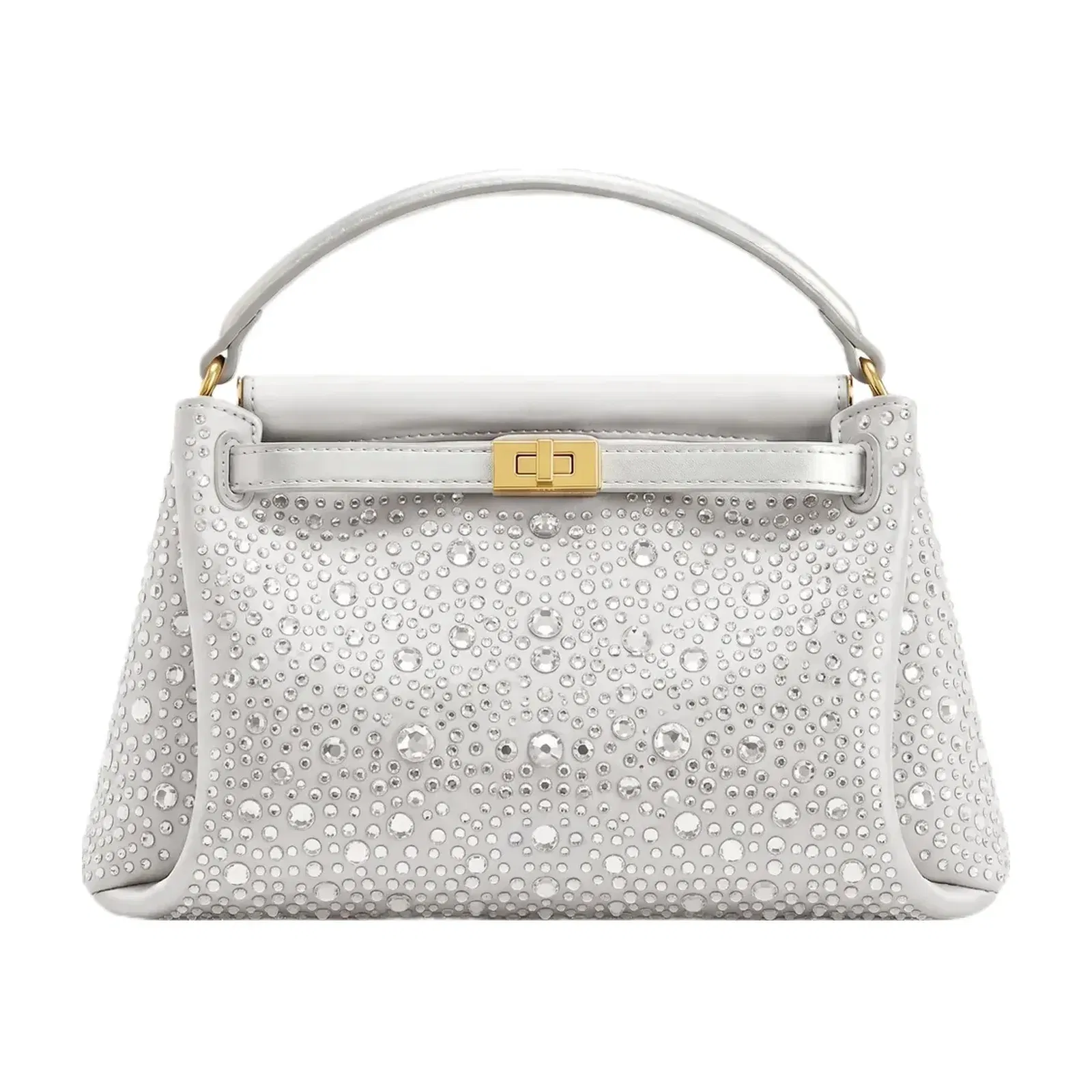 JW PEI Carmen Artificial Crystal Top Handle Bag Light Gray