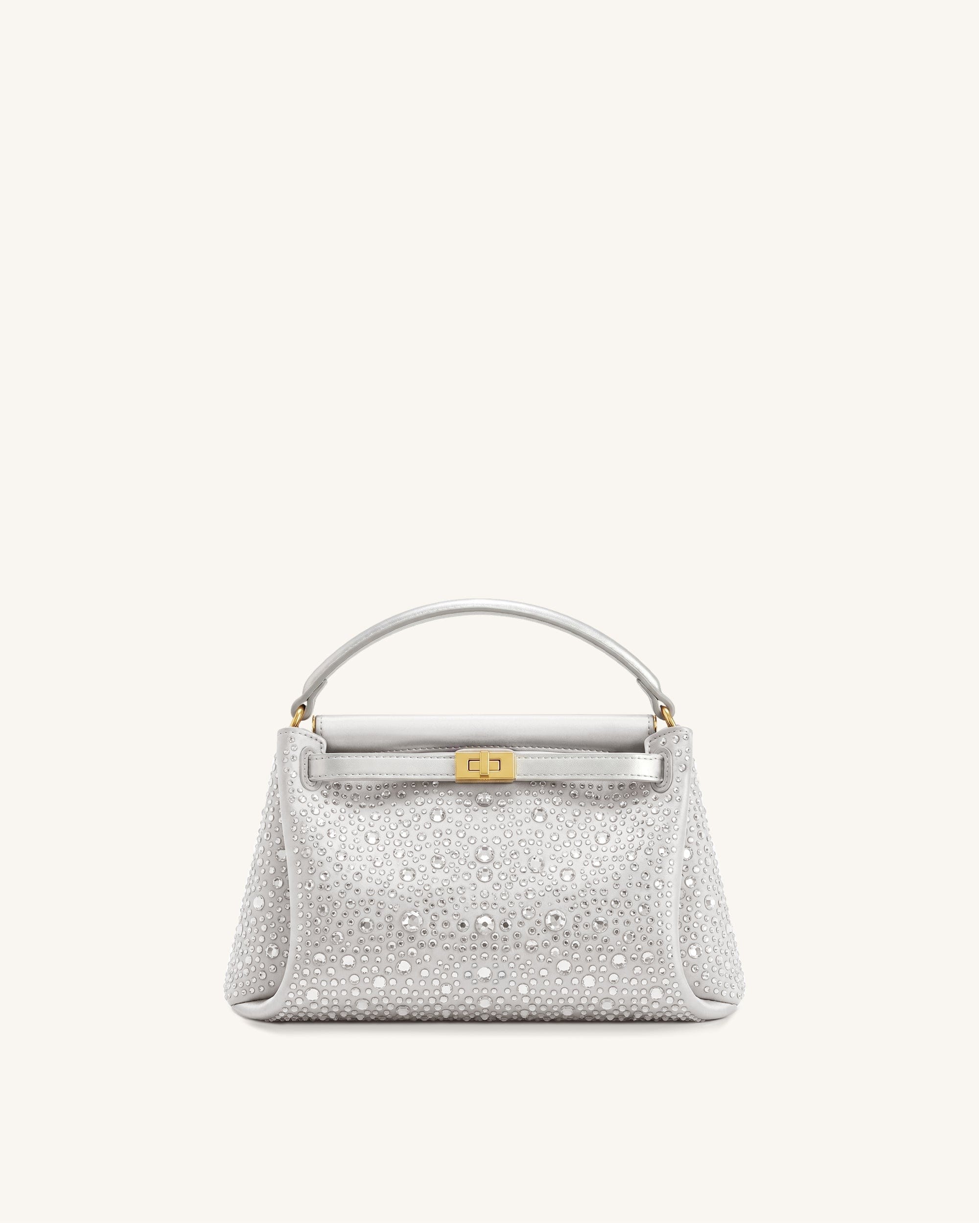 JW PEI Carmen Artificial Crystal Top Handle Bag Light Gray
