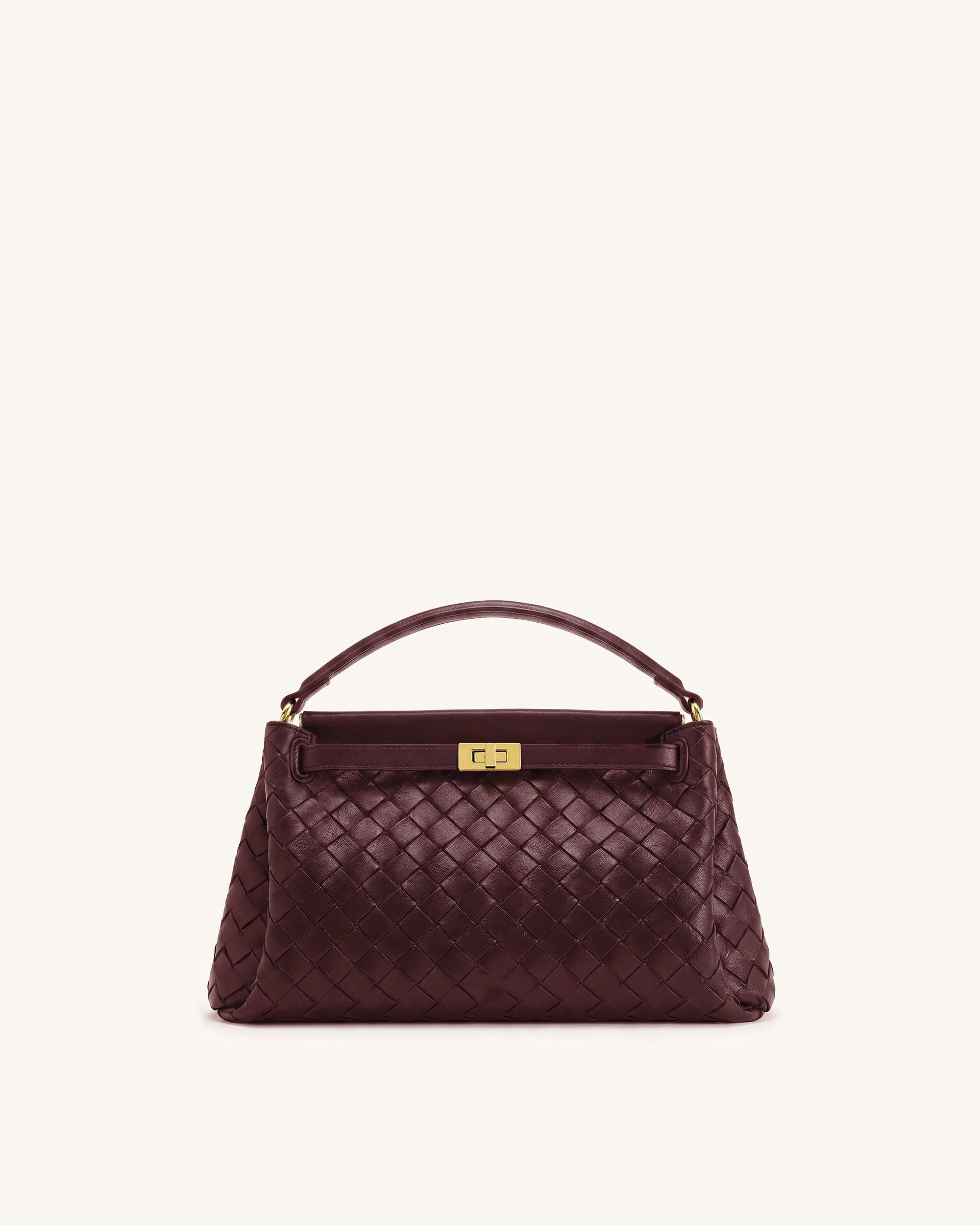 JW PEI Carmen Woven Top Handle Bag Vintage Red
