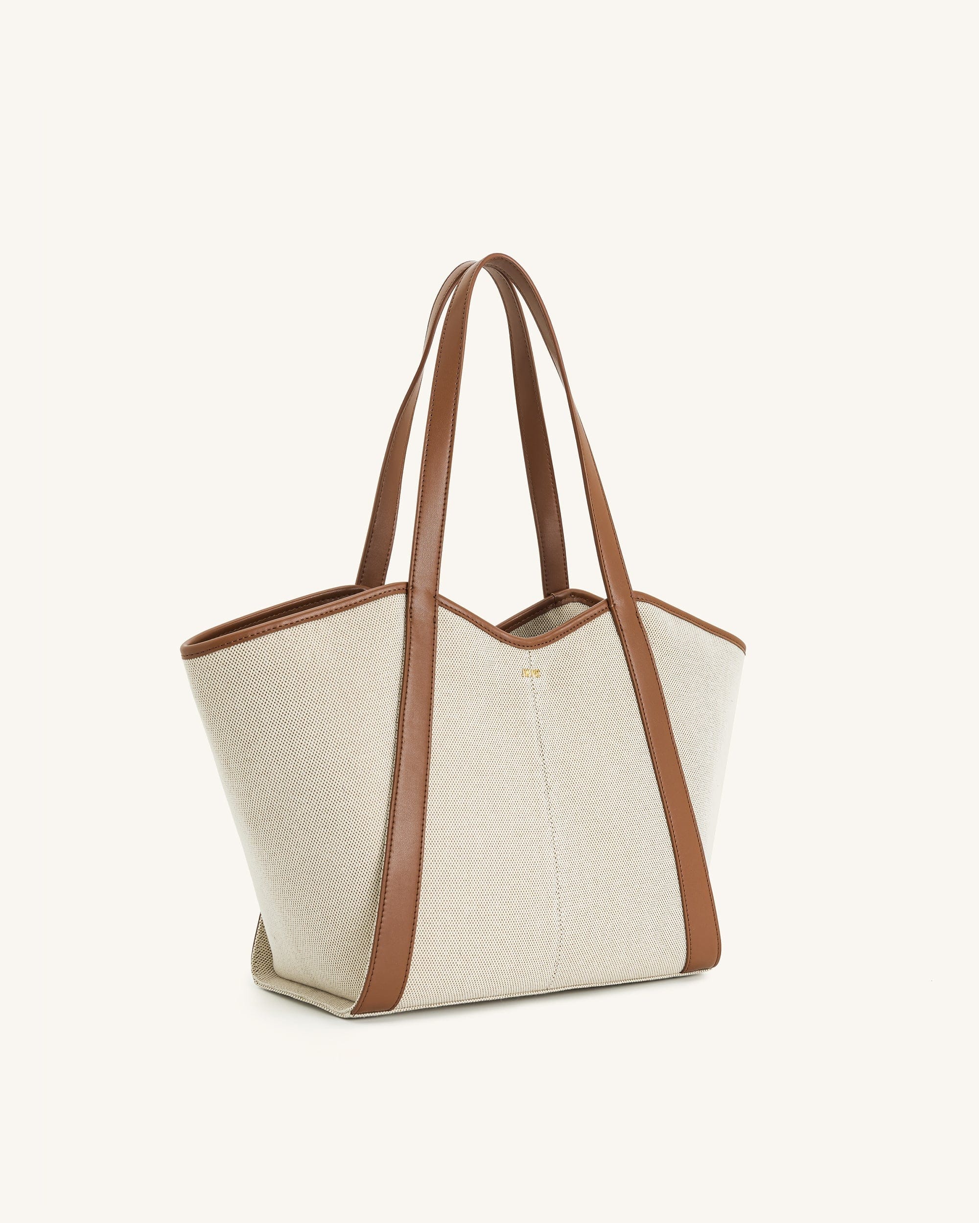 JW PEI Kiana Large Capacity Tote Bag Brown Canvas