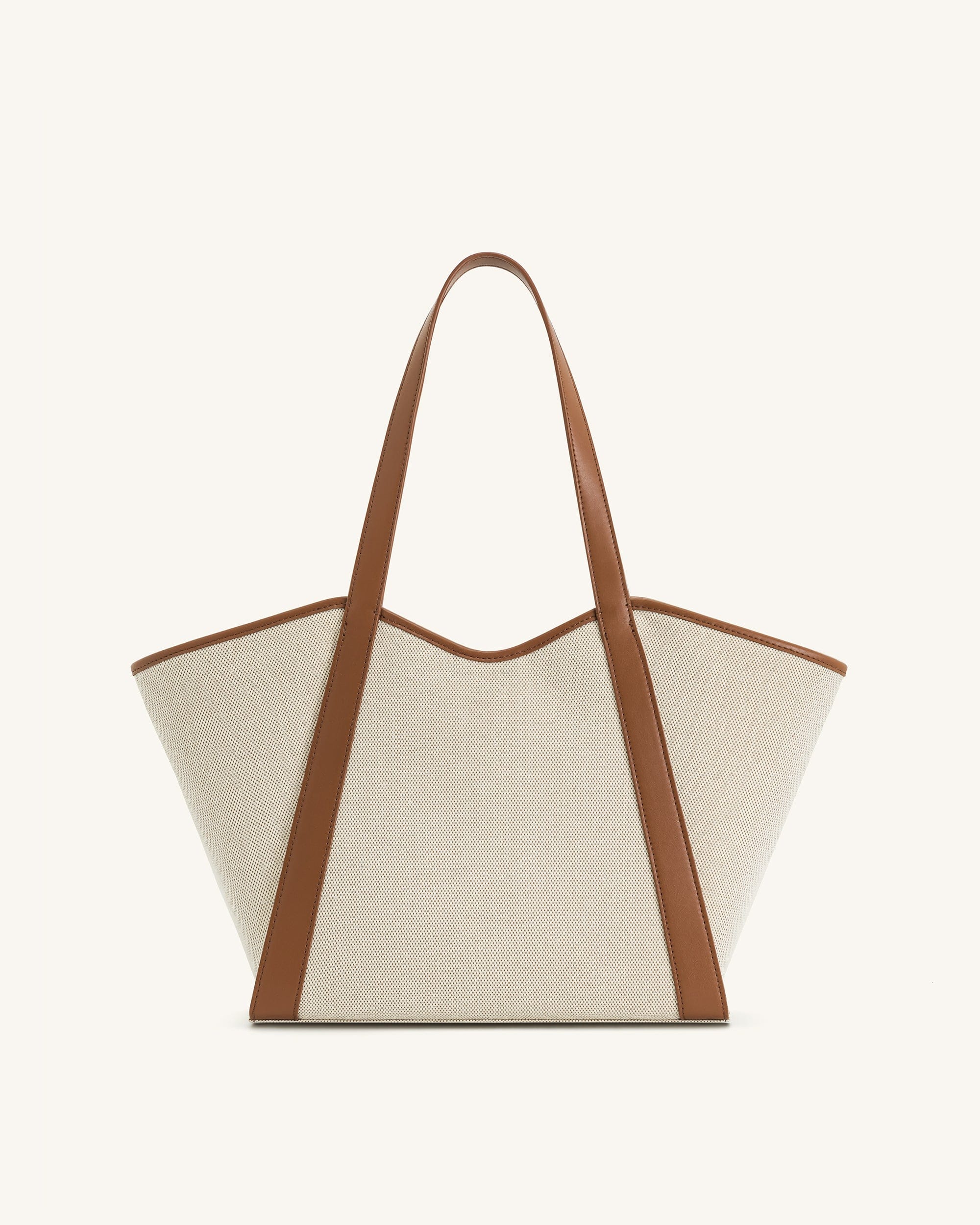 JW PEI Kiana Large Capacity Tote Bag Brown Canvas