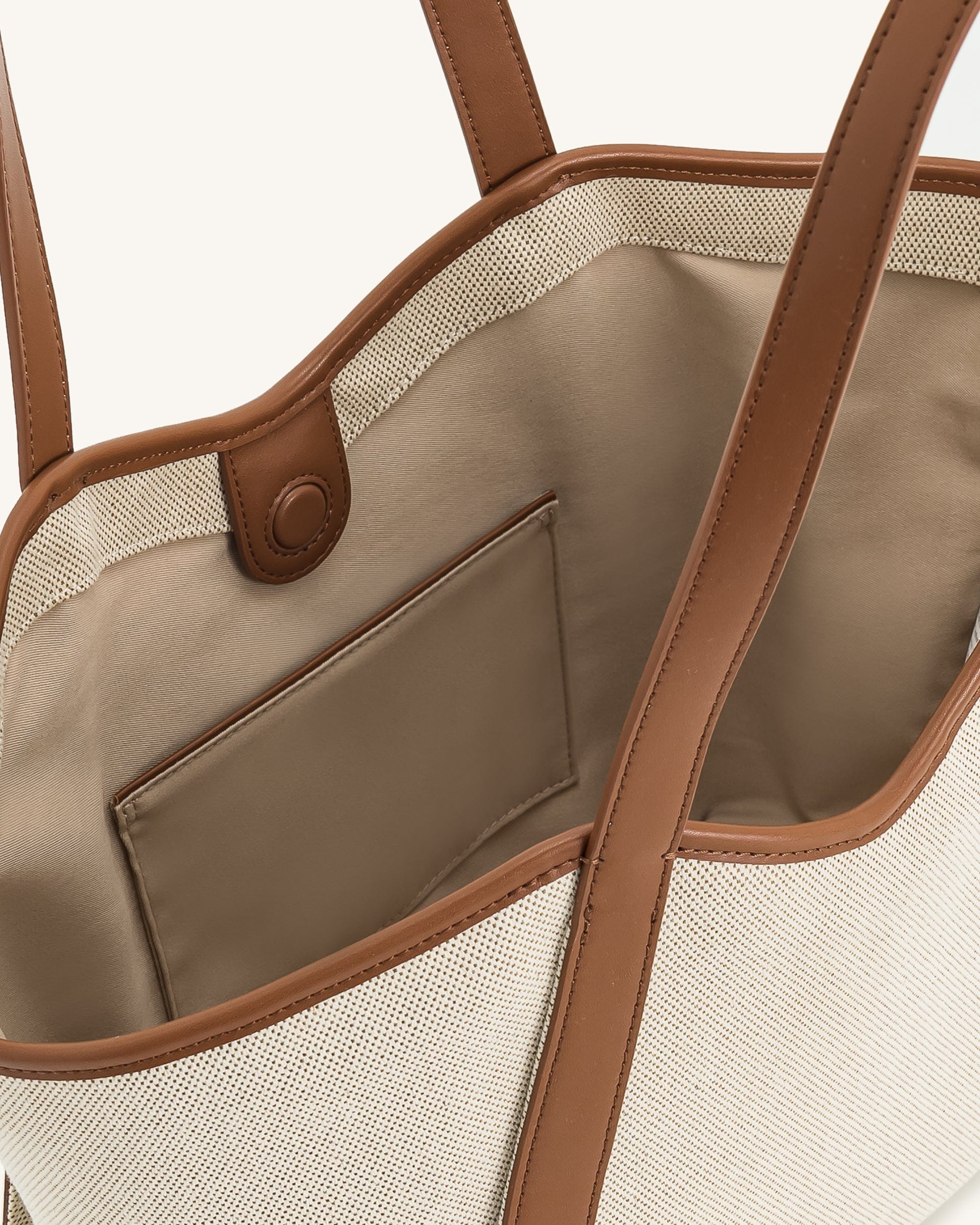 JW PEI Kiana Large Capacity Tote Bag Brown Canvas
