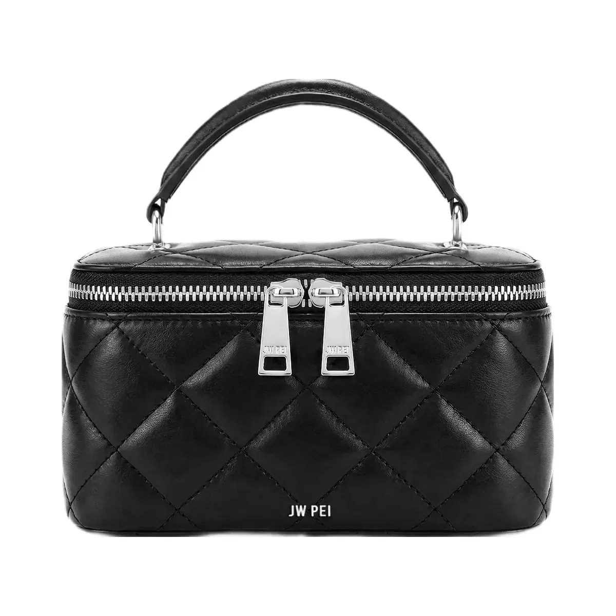 JW PEI Vivienne Quilted Vanity Top Handle Bag Black