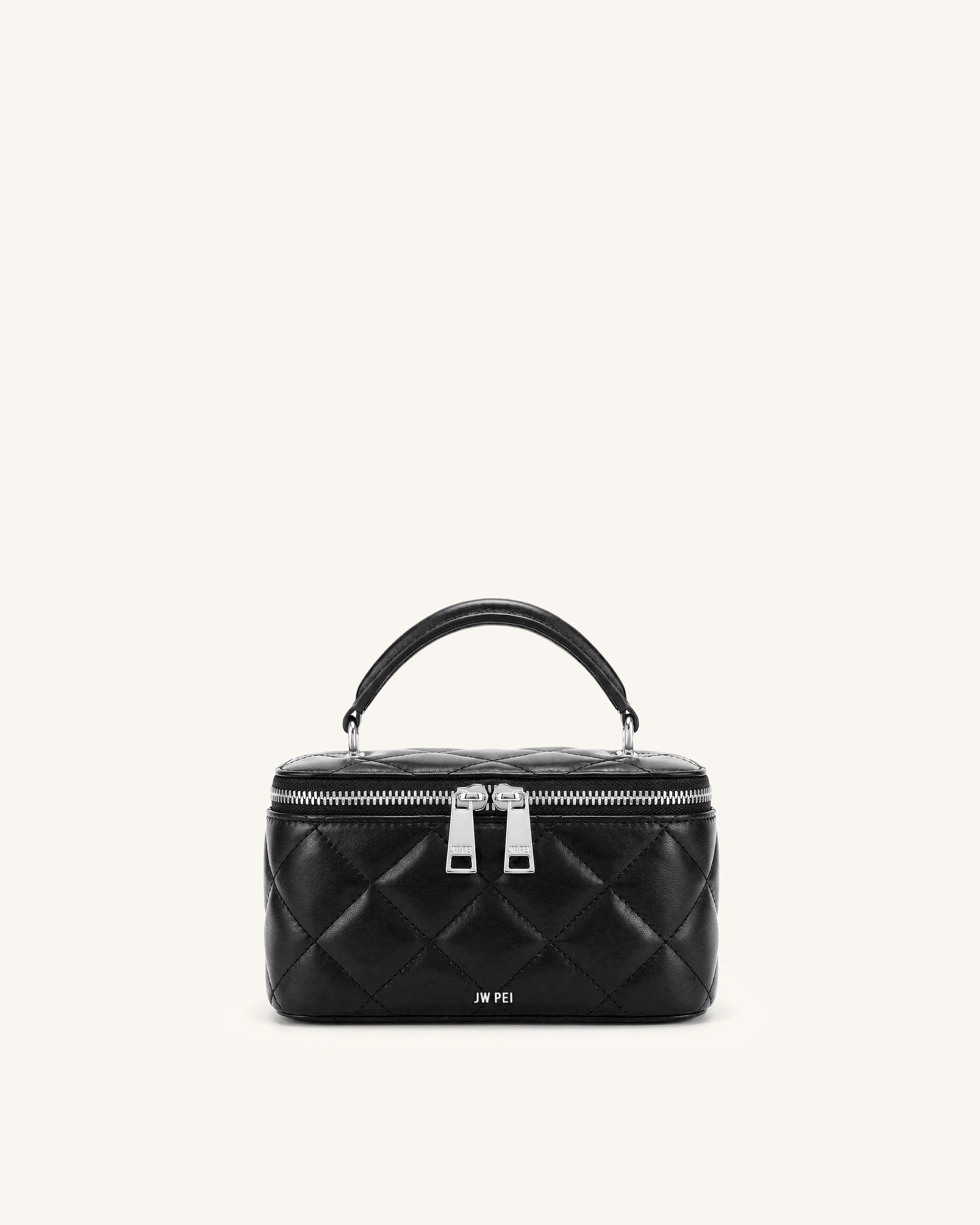 JW PEI Vivienne Quilted Vanity Top Handle Bag Black