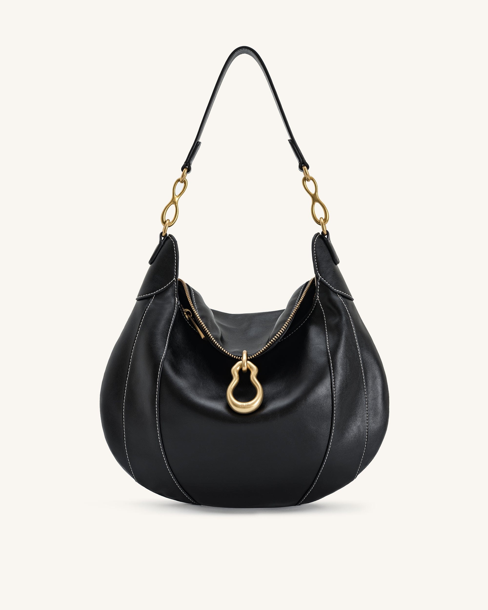 JW PEI Daria Metal Pendant Embellished Shoulder Bag Black