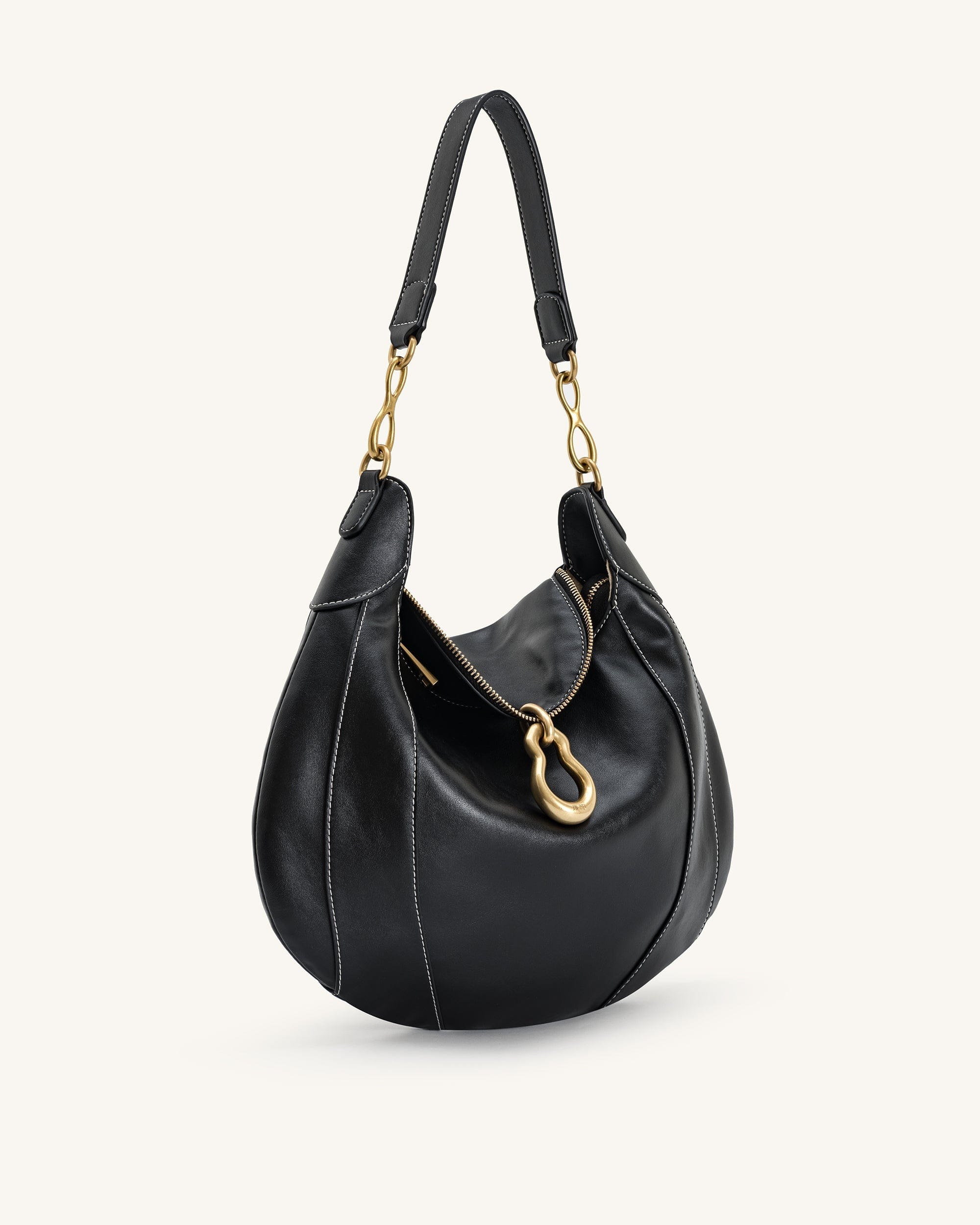 JW PEI Daria Metal Pendant Embellished Shoulder Bag Black