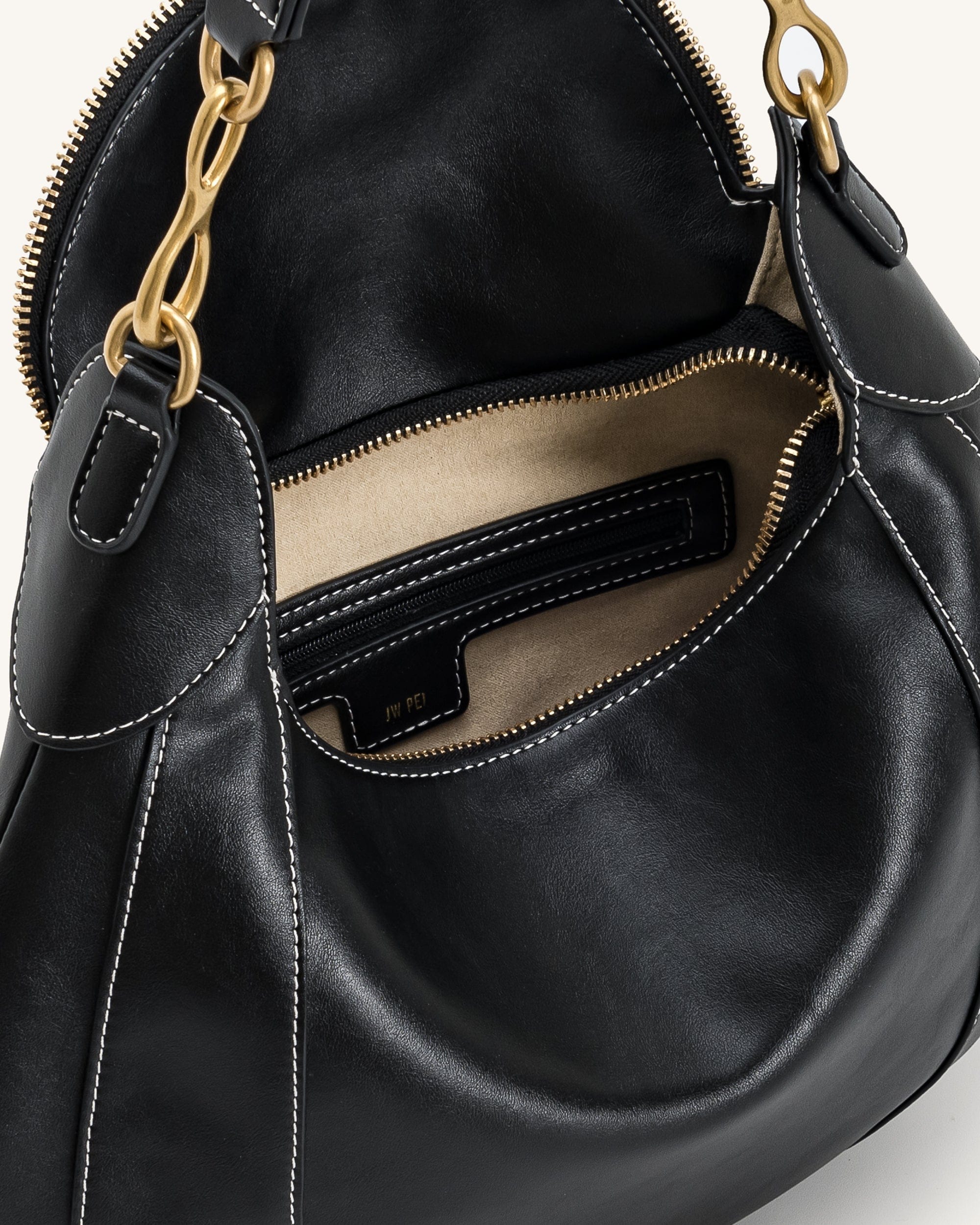 JW PEI Daria Metal Pendant Embellished Shoulder Bag Black