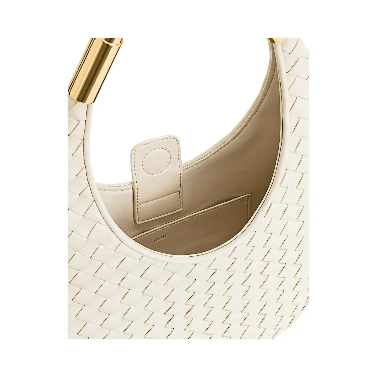 JW PEI Olivia Hand Woven Metal Handle Hobo Bag White