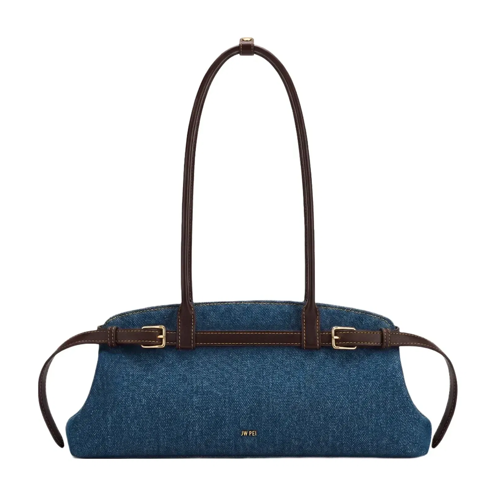 JW PEI Arden Belt Detail East West Shoulder Bag Blue Denim