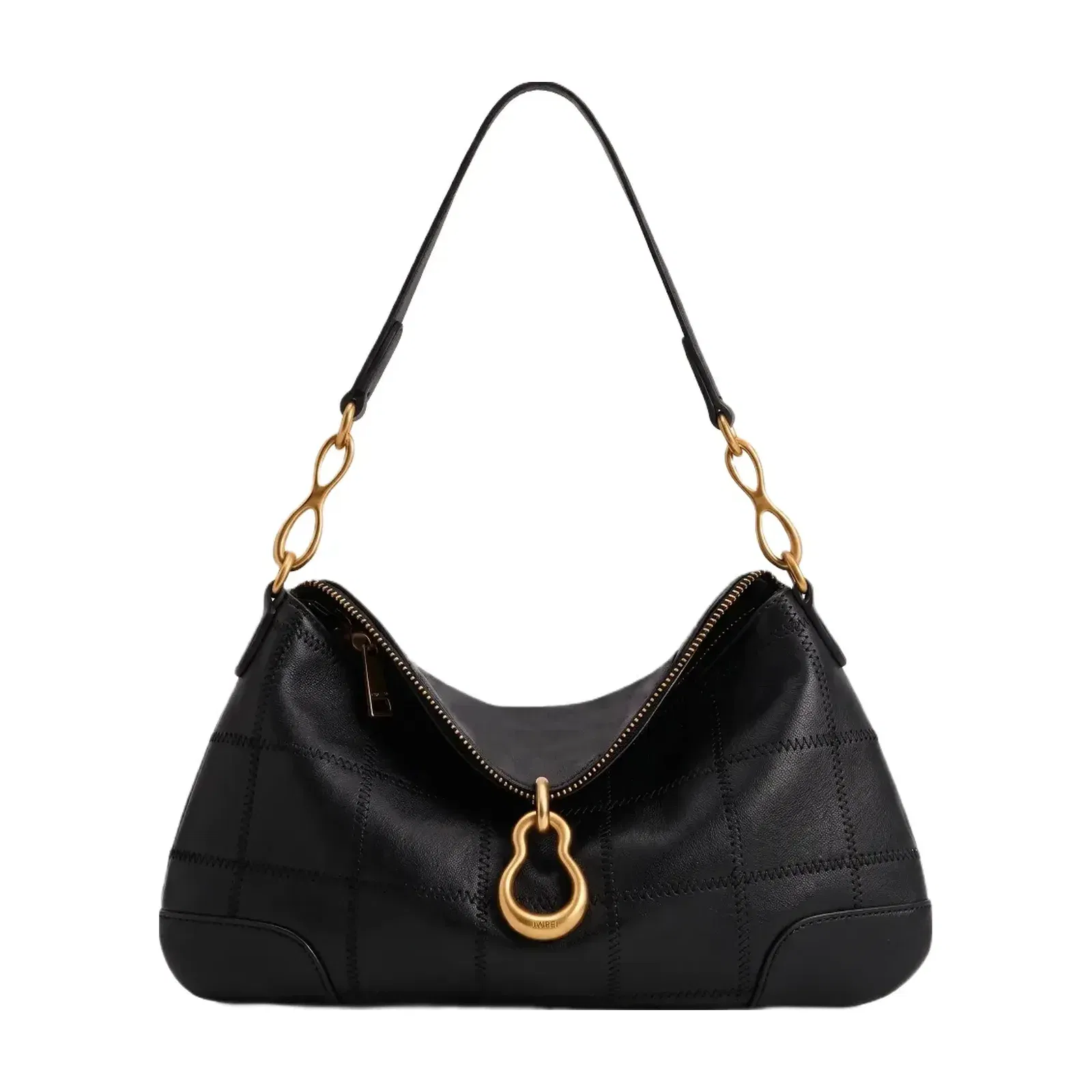 JW PEI Jayla Metal Pendant Embellished Shoulder Bag Charcoal Black