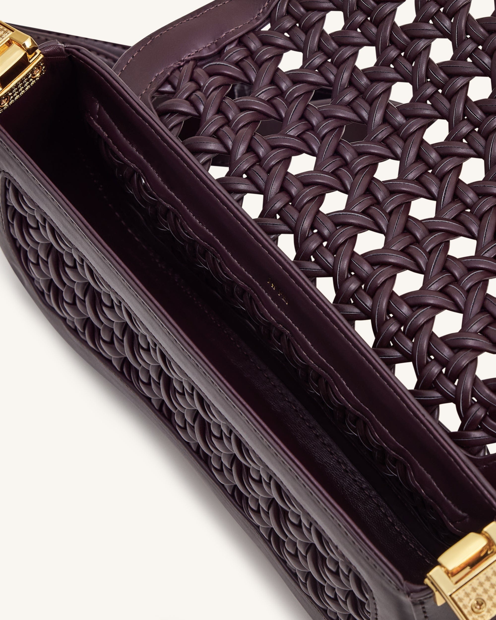 JW PEI Joy Woven Shoulder Bag Dark Red