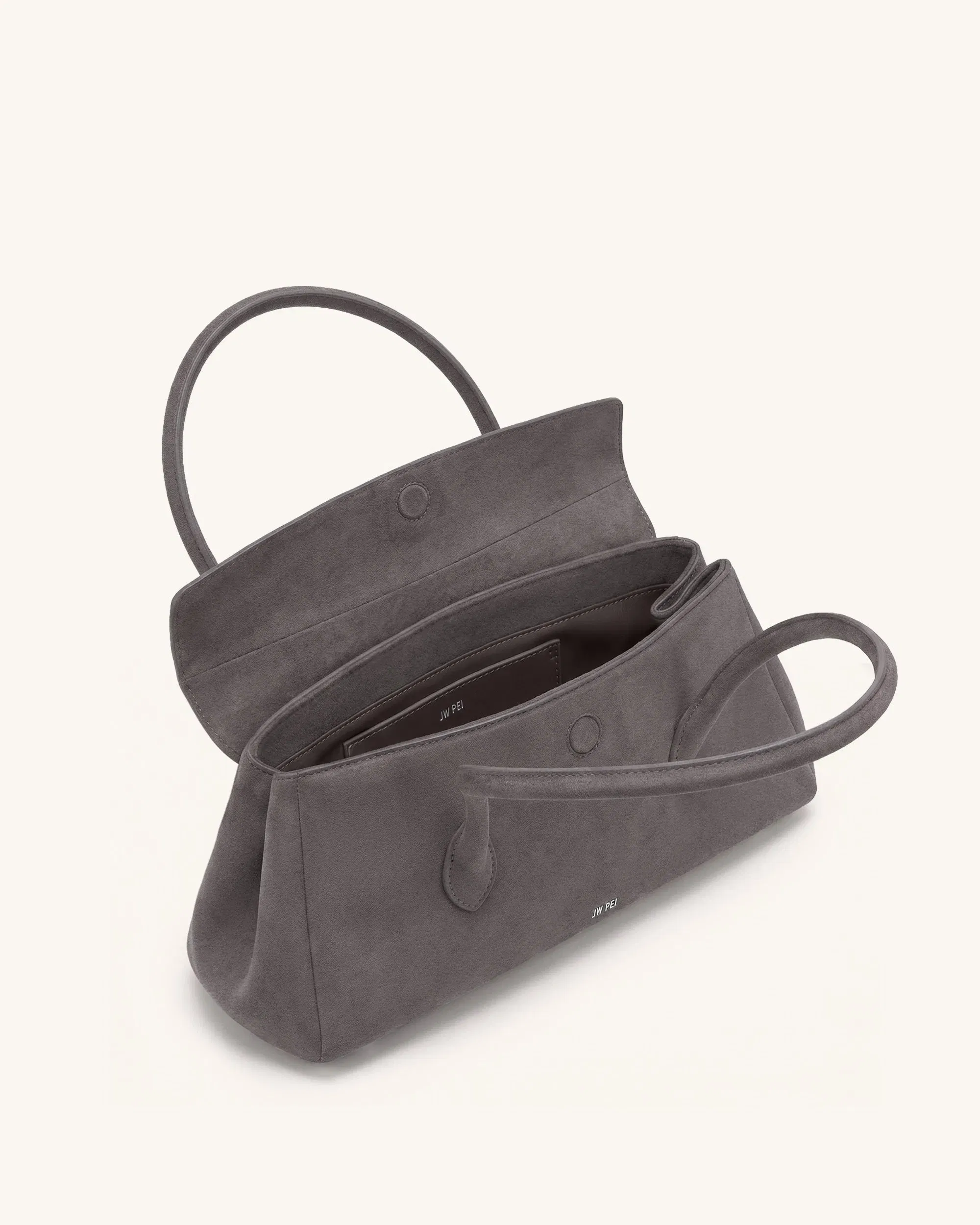 JW PEI Solenne Faux Suede East West Shoulder Bag Taupe