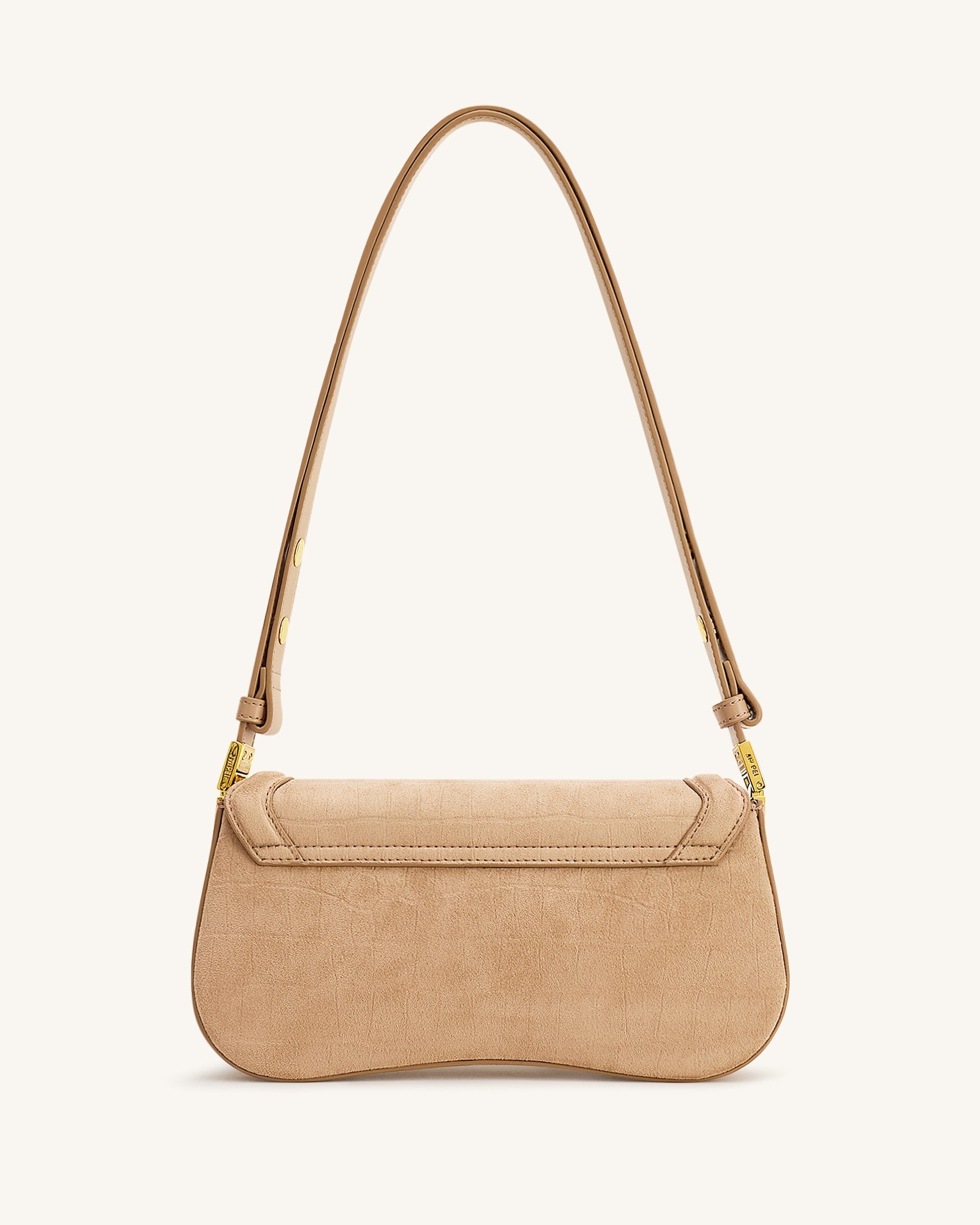 JW PEI Joy Croc Embossed Faux Suede Shoulder Bag Beige