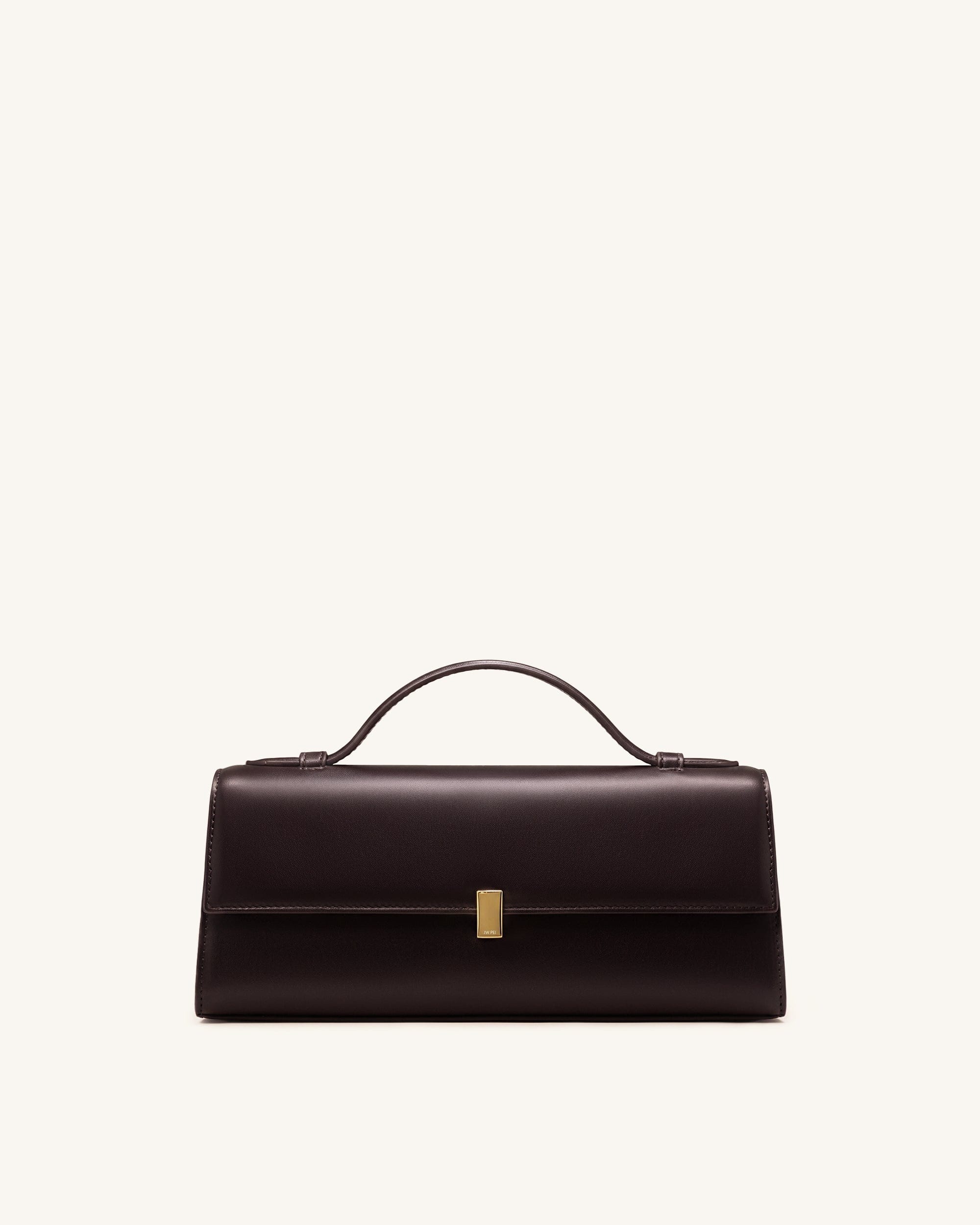 JW PEI Delphine Flap Top Handle Bag Dark Brown