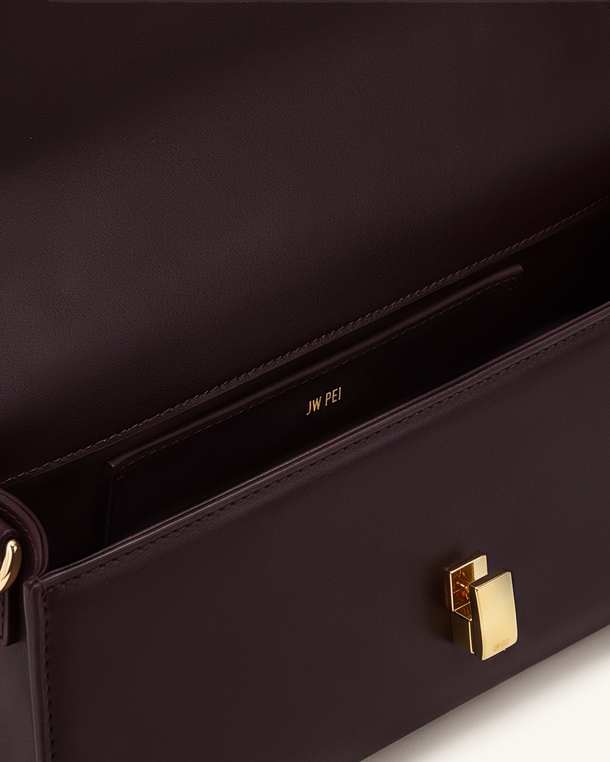 JW PEI Delphine Flap Top Handle Bag Dark Brown
