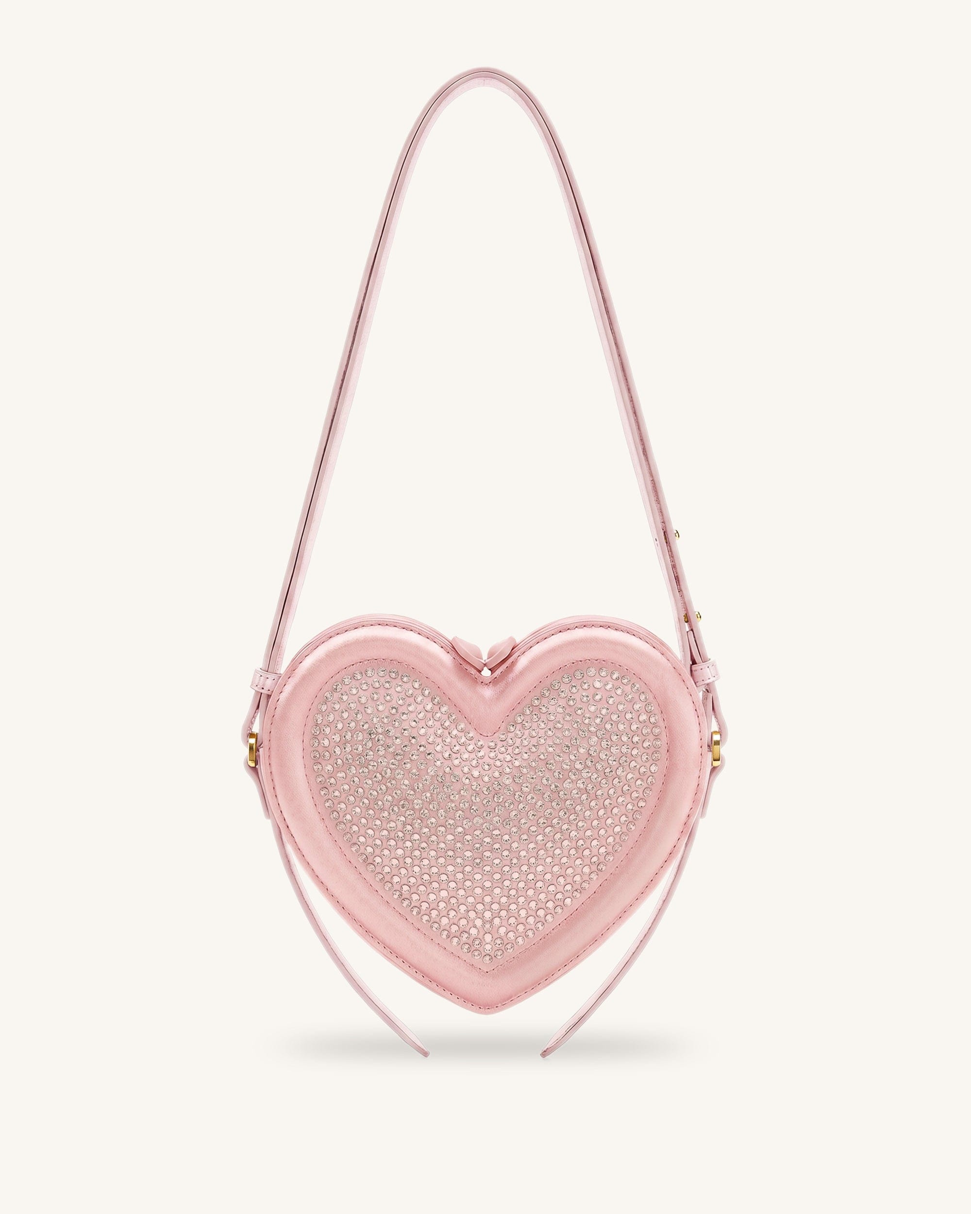 JW PEI Arlene Artificial Crystal Heart Shaped Crossbody Bag Light Pink