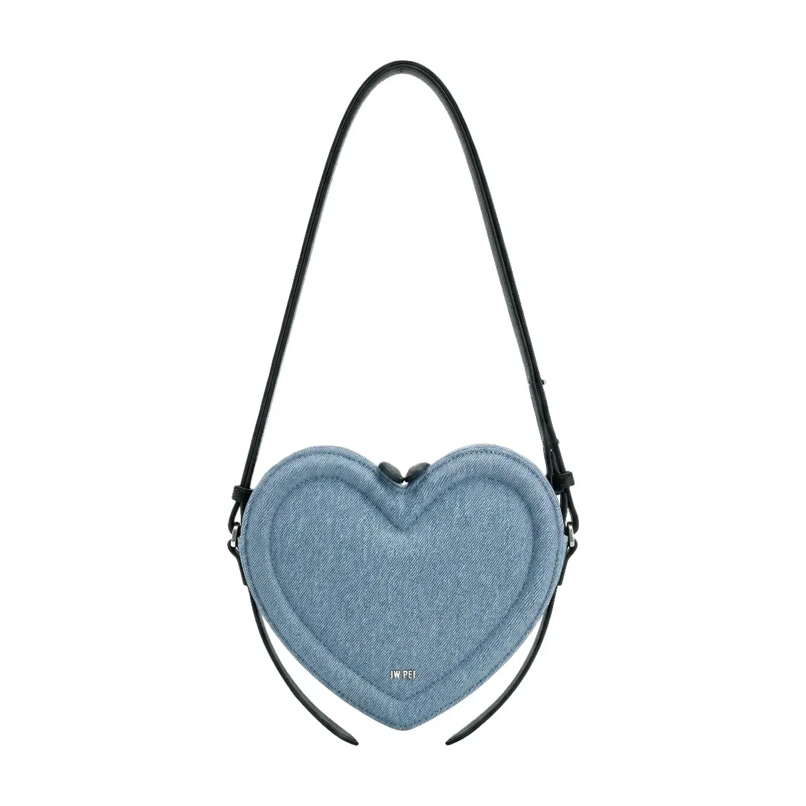 JW PEI Arlene Heart Shaped Crossbody Bag Light Blue Denim
