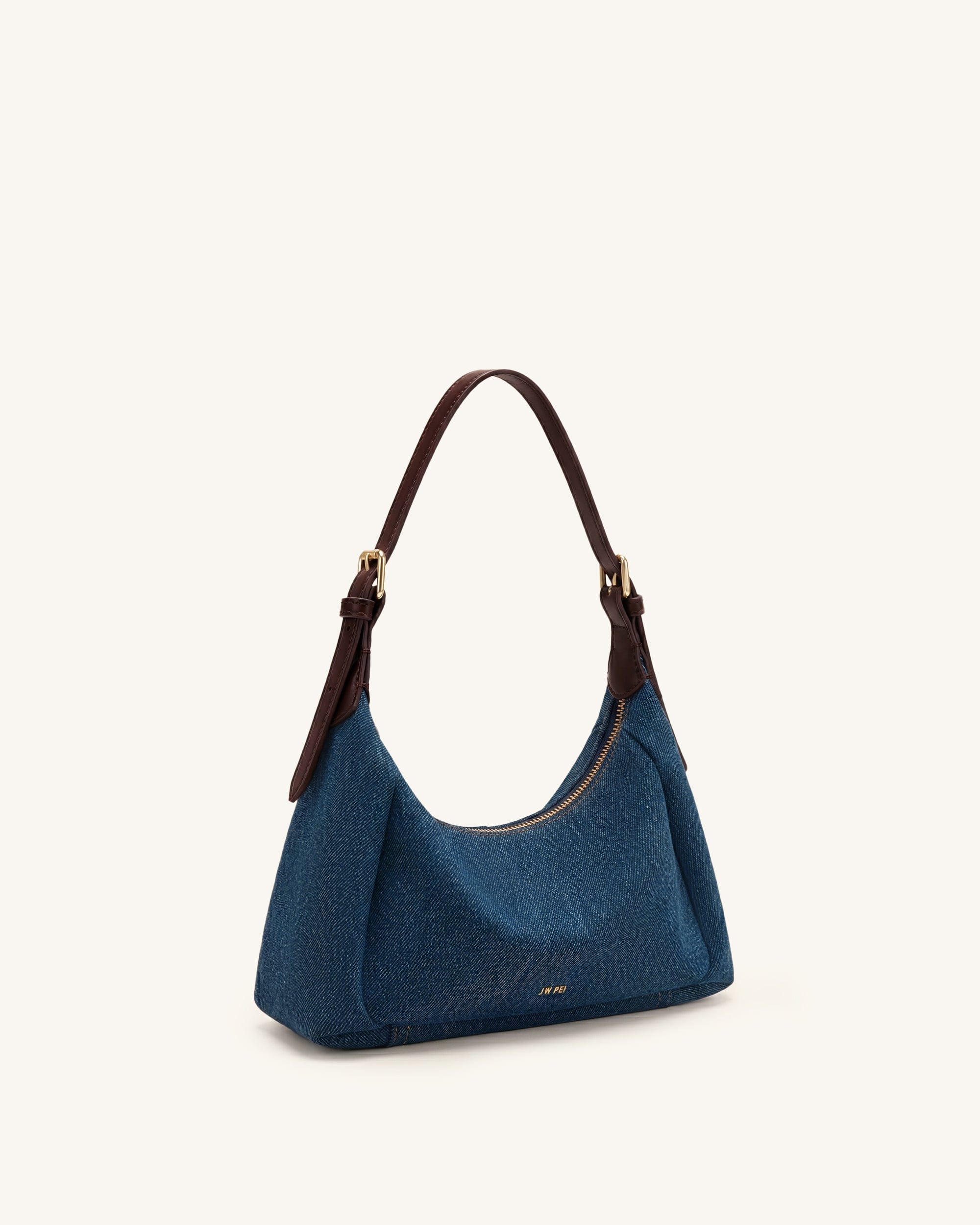 JW PEI Velora Denim Shoulder Bag Blue Denim