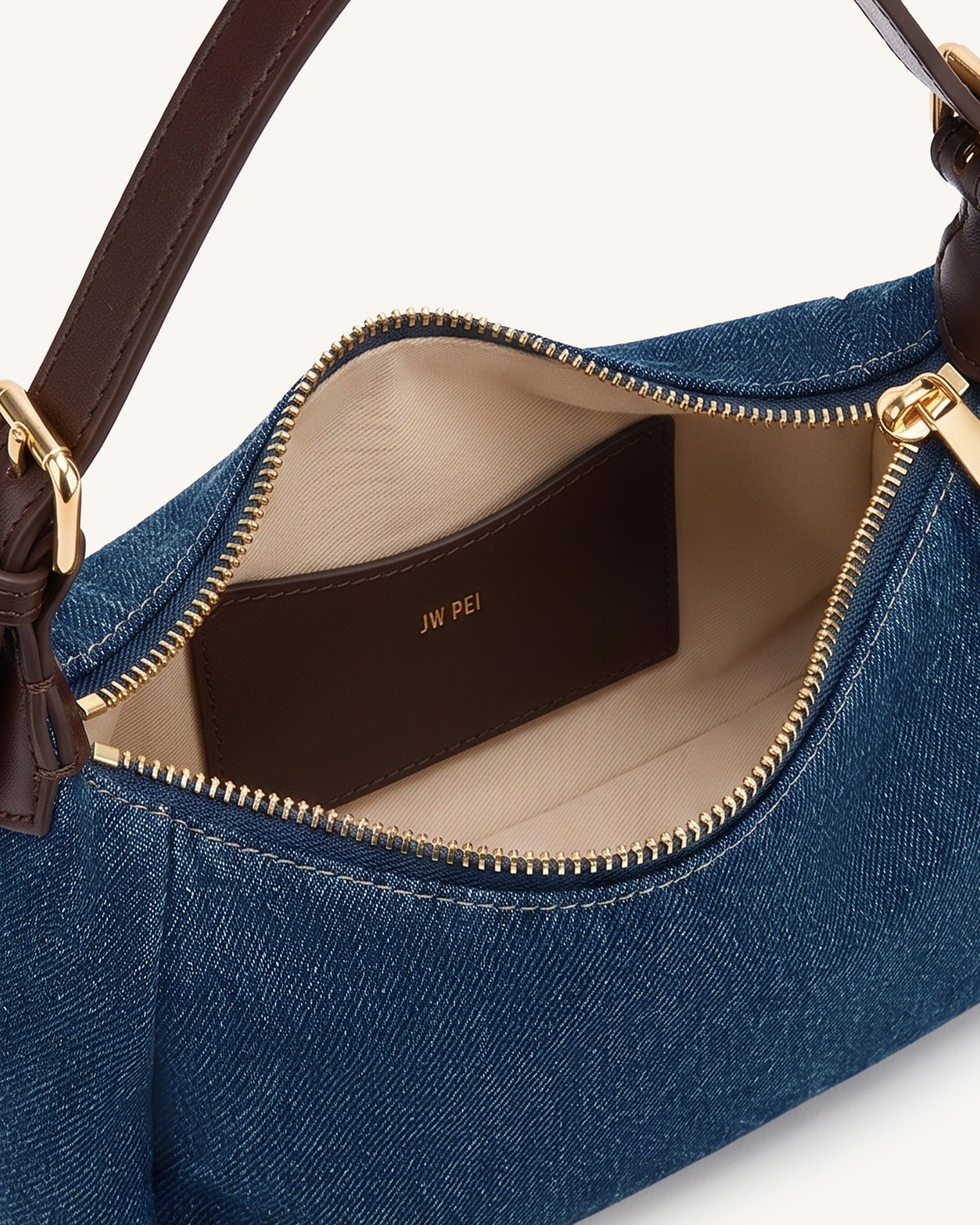 JW PEI Velora Denim Shoulder Bag Blue Denim