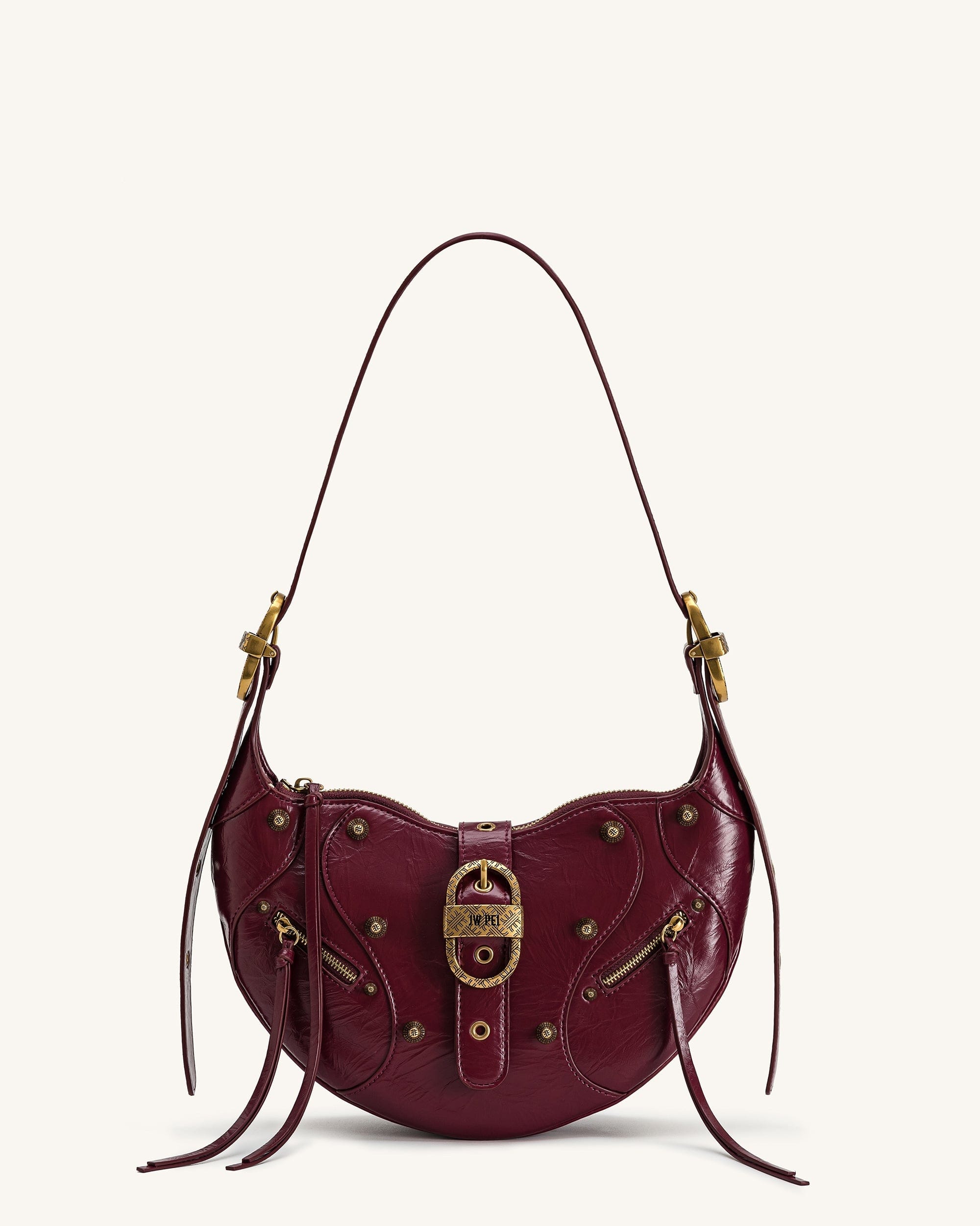 JW PEI Tessa Studded Shoulder Bag Burgundy