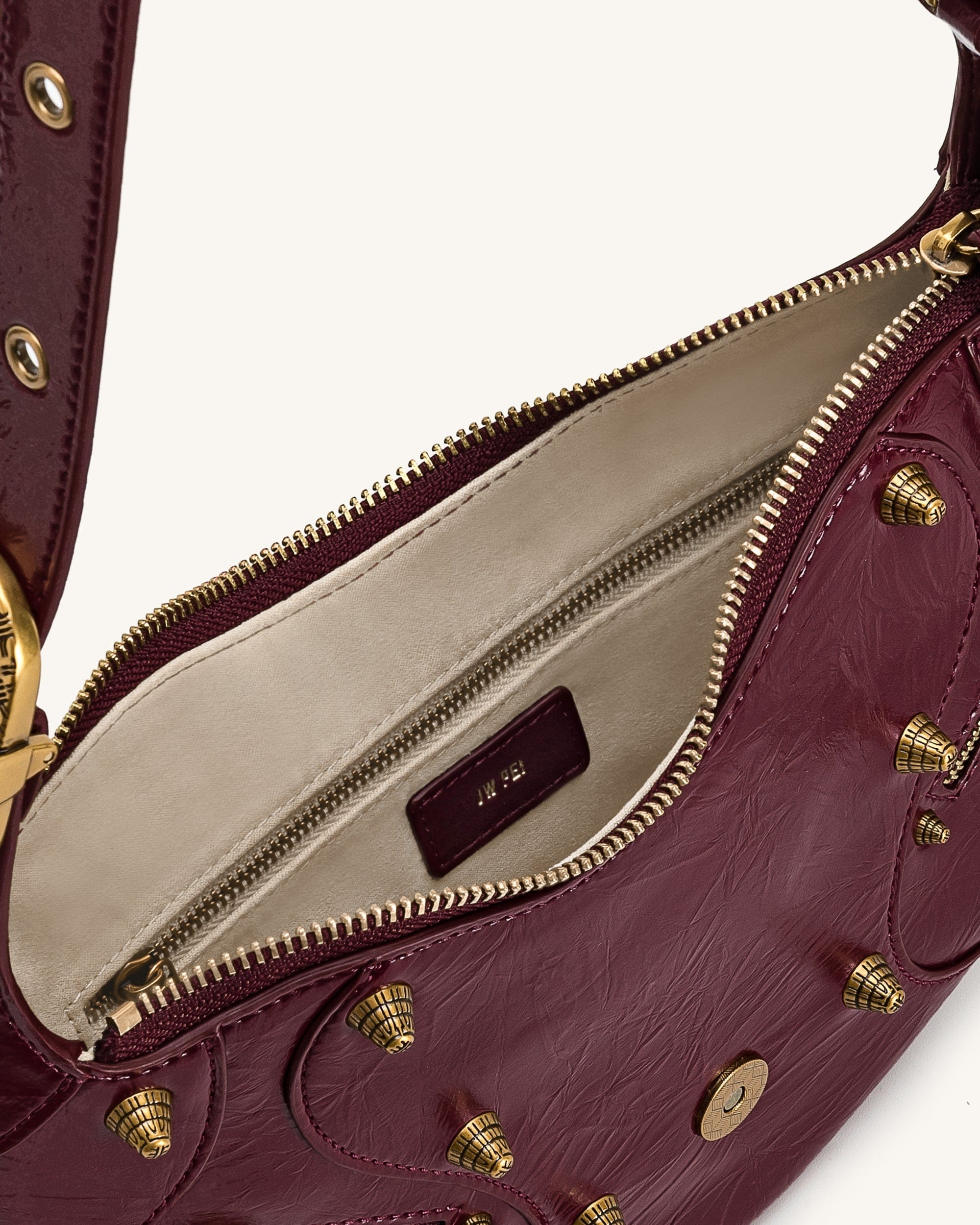 JW PEI Tessa Studded Shoulder Bag Burgundy
