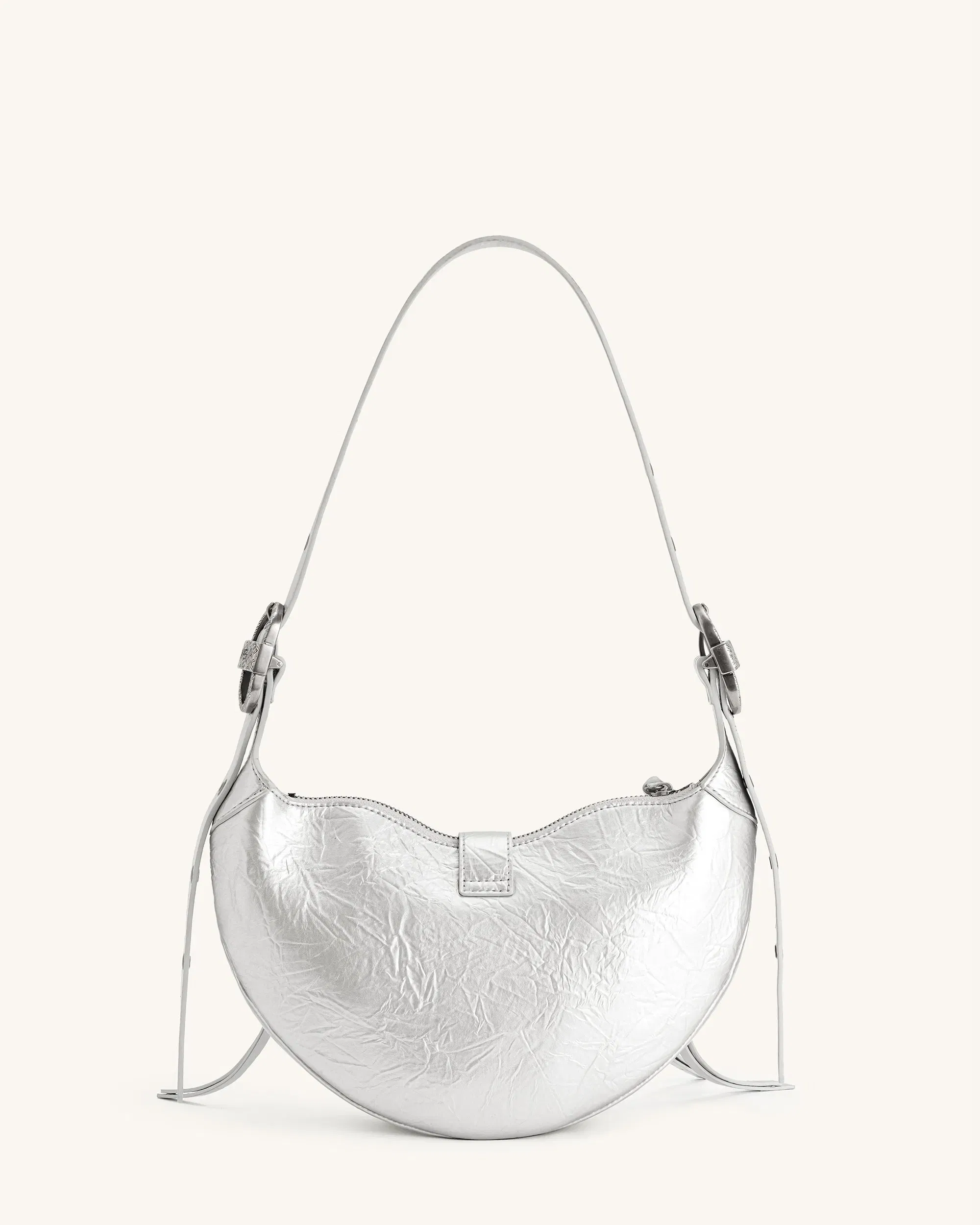 JW PEI Tessa Metallic Pleating Shoulder Bag Silver
