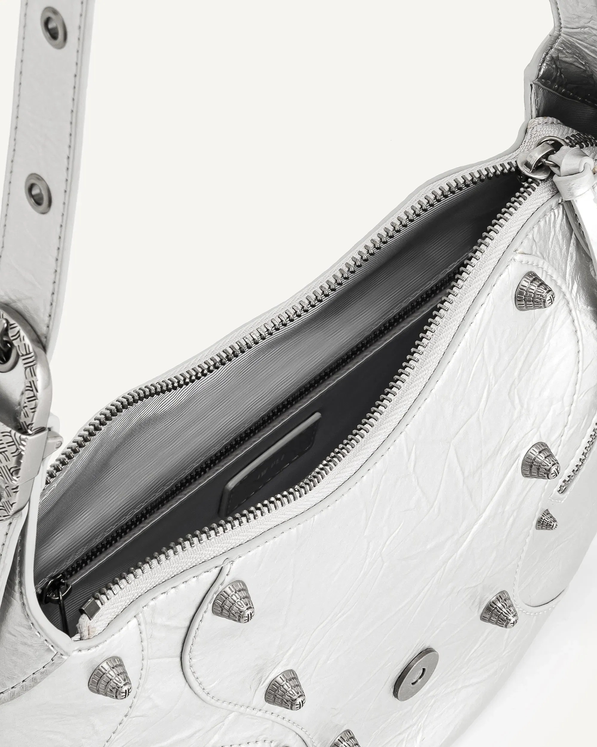 JW PEI Tessa Metallic Pleating Shoulder Bag Silver