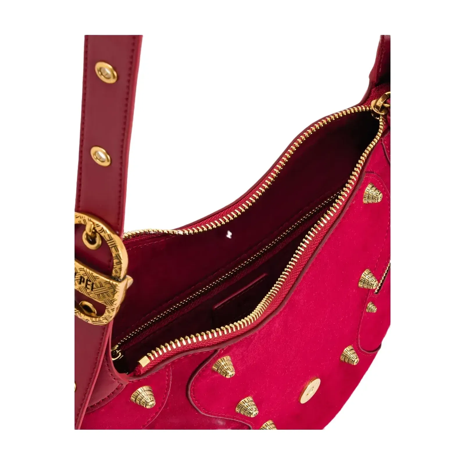 JW PEI Tessa Suede Shoulder Bag Deep Magenta