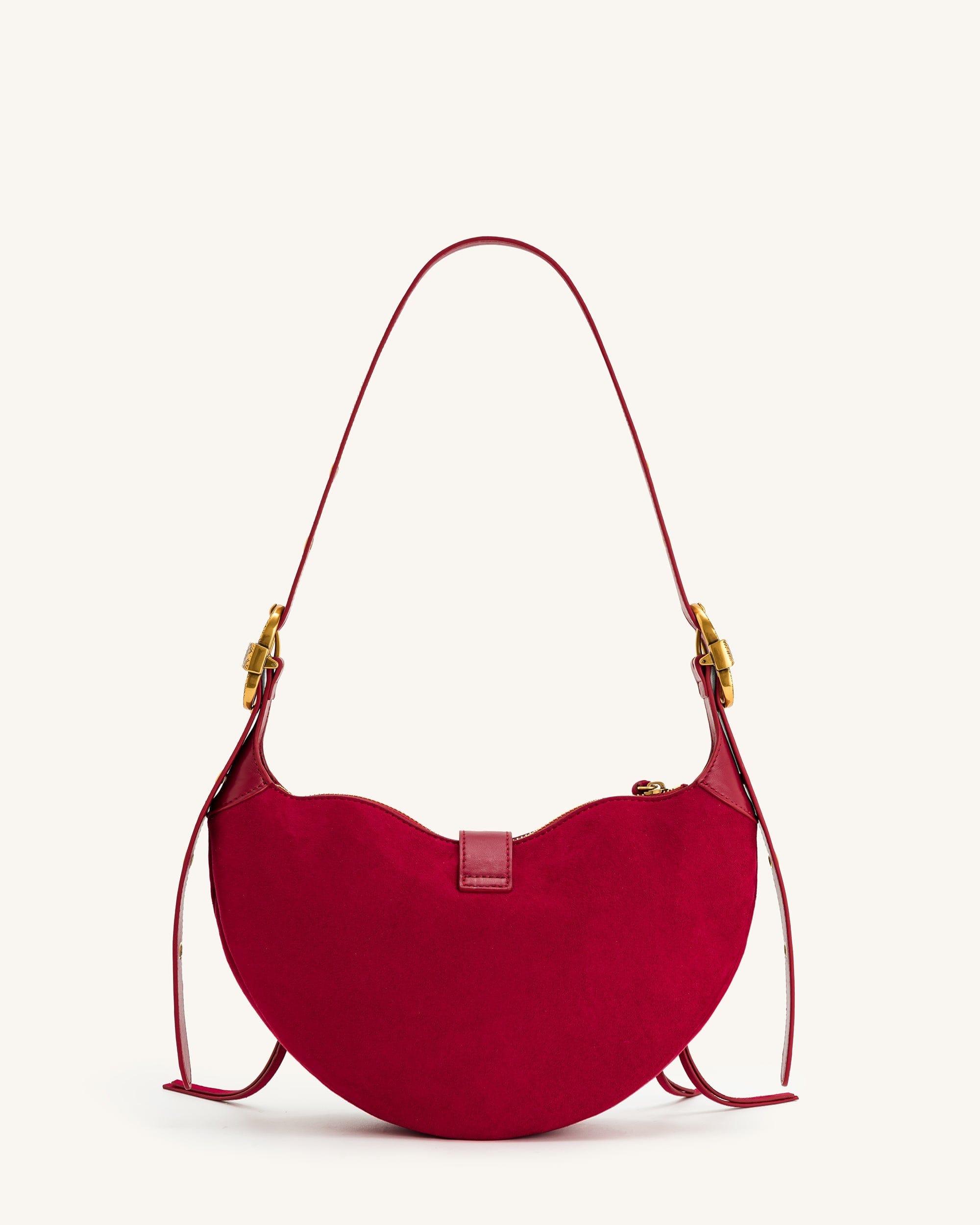JW PEI Tessa Suede Shoulder Bag Deep Magenta