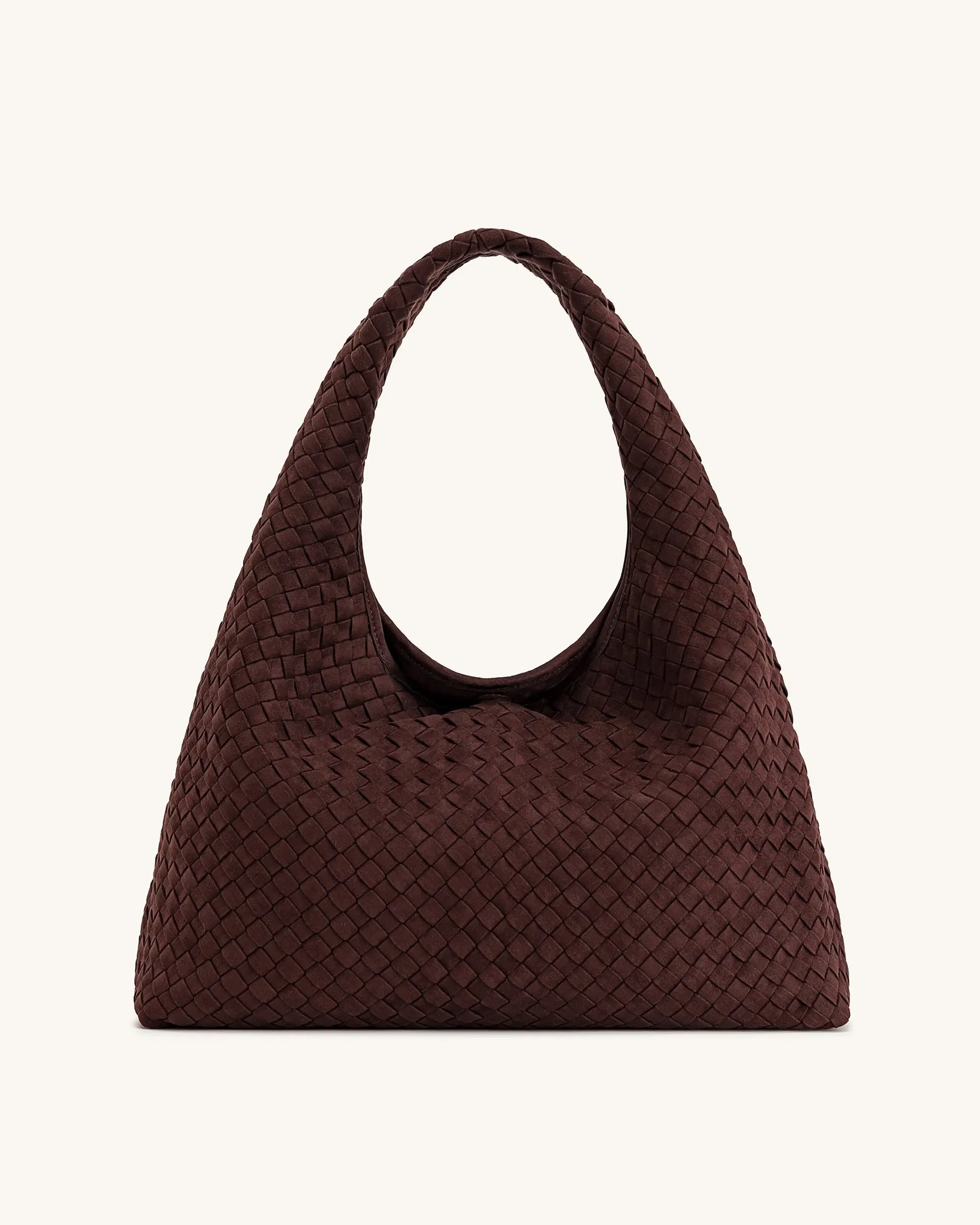 JW PEI Laura Faux Suede Woven Shoulder Bag Olive Green
