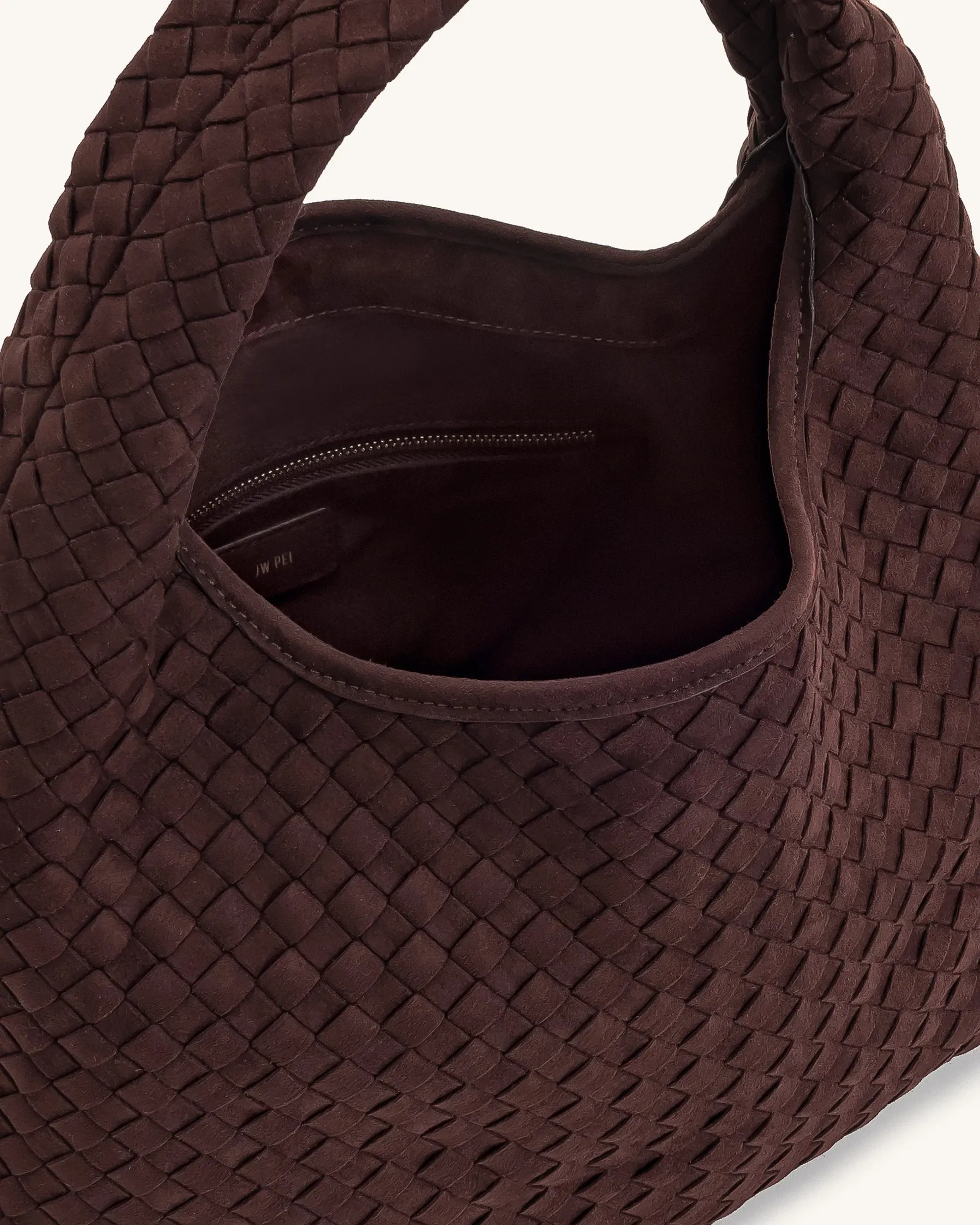 JW PEI Laura Faux Suede Woven Shoulder Bag Olive Green
