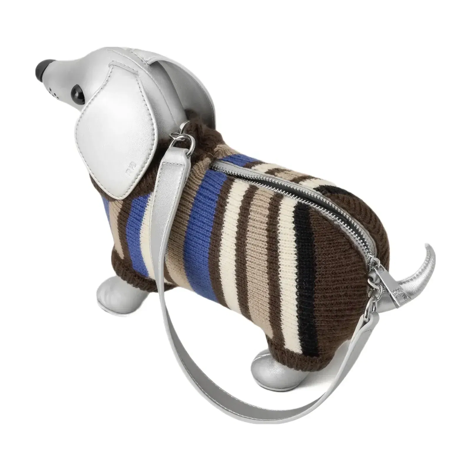 JW PEI Addison Dachshund Handbag Silver