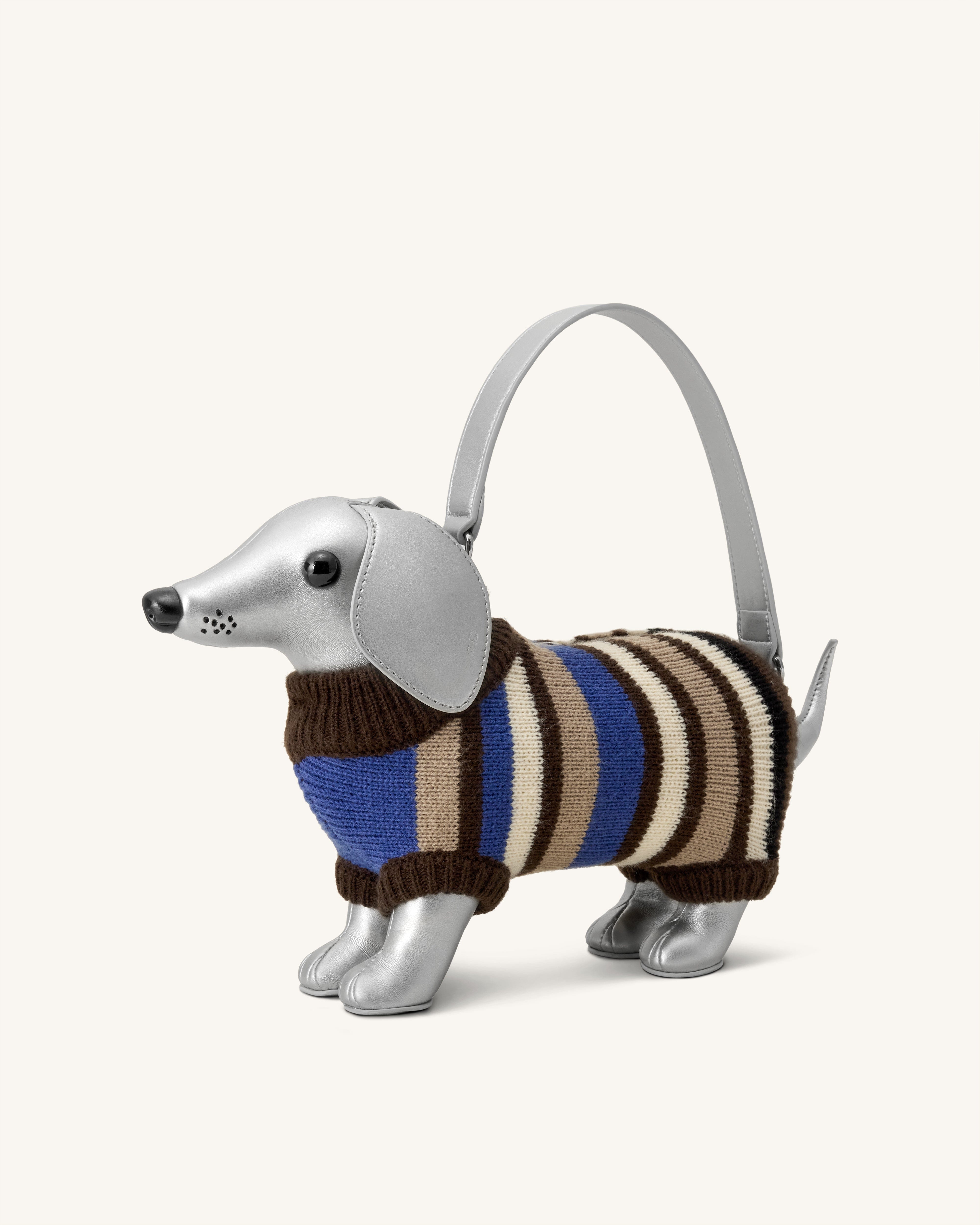 JW PEI Addison Dachshund Handbag Silver