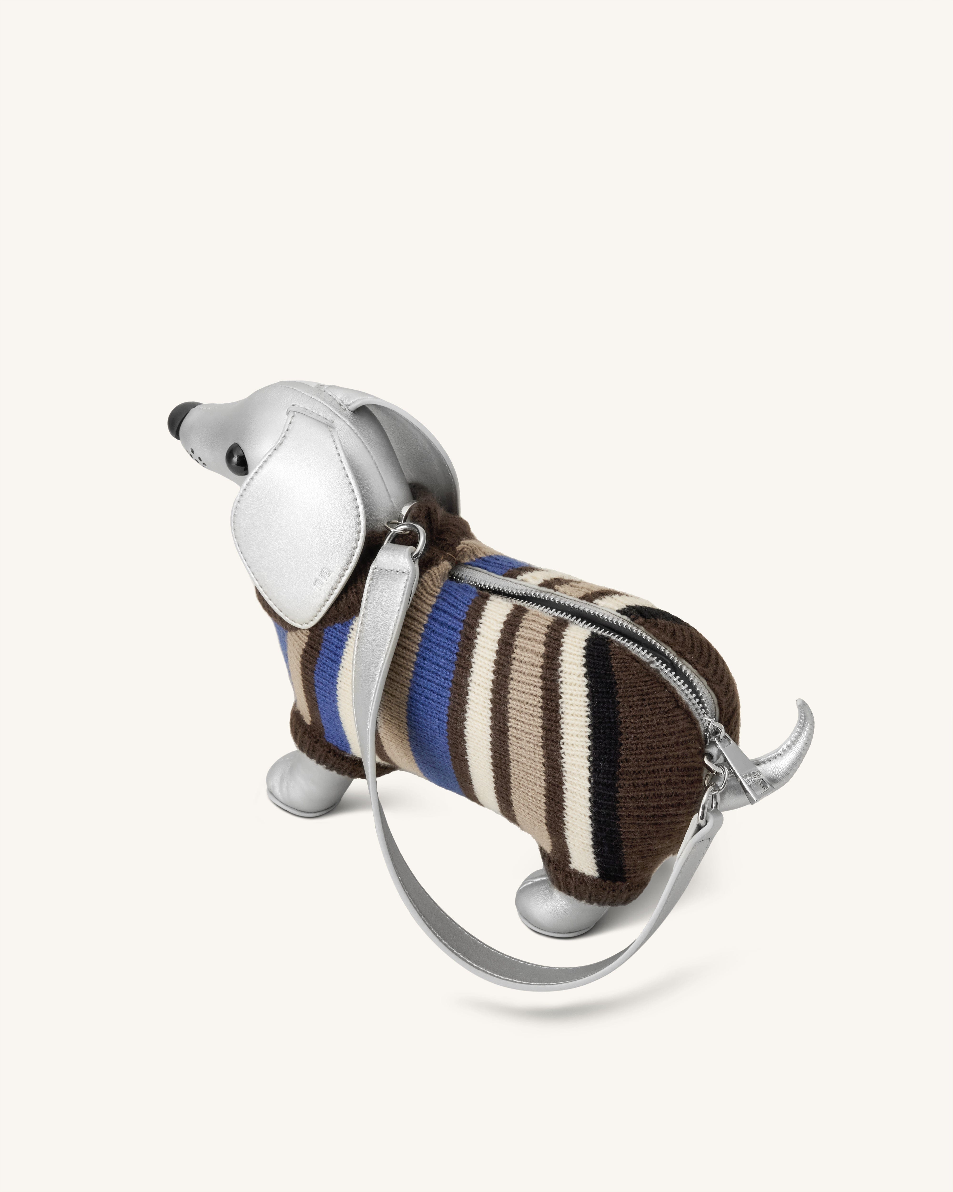 JW PEI Addison Dachshund Handbag Silver