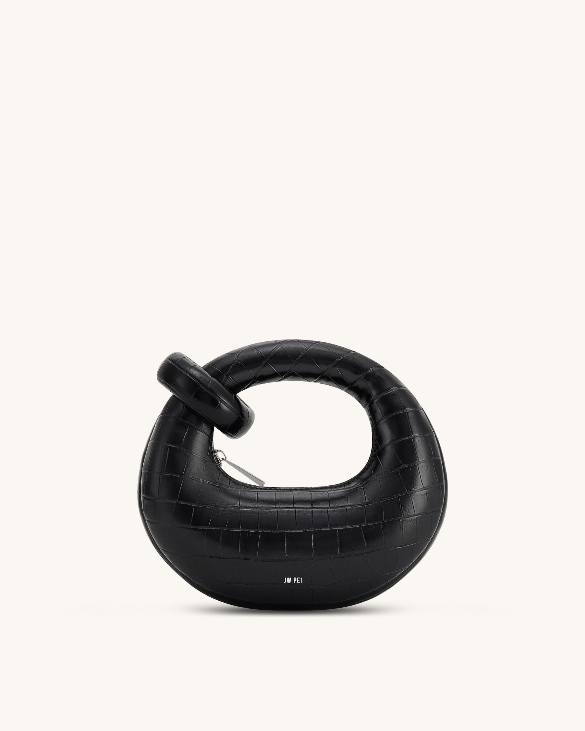 JW PEI Abacus Mini Top Handle Bag Black Croc