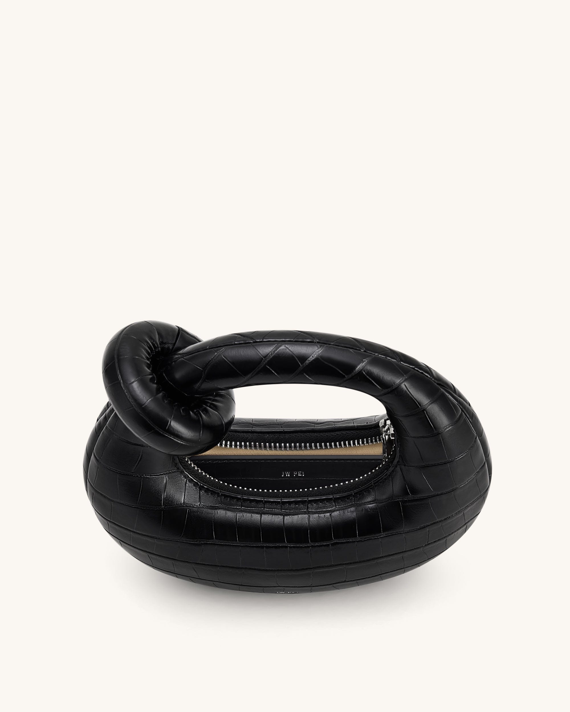 JW PEI Abacus Mini Top Handle Bag Black Croc