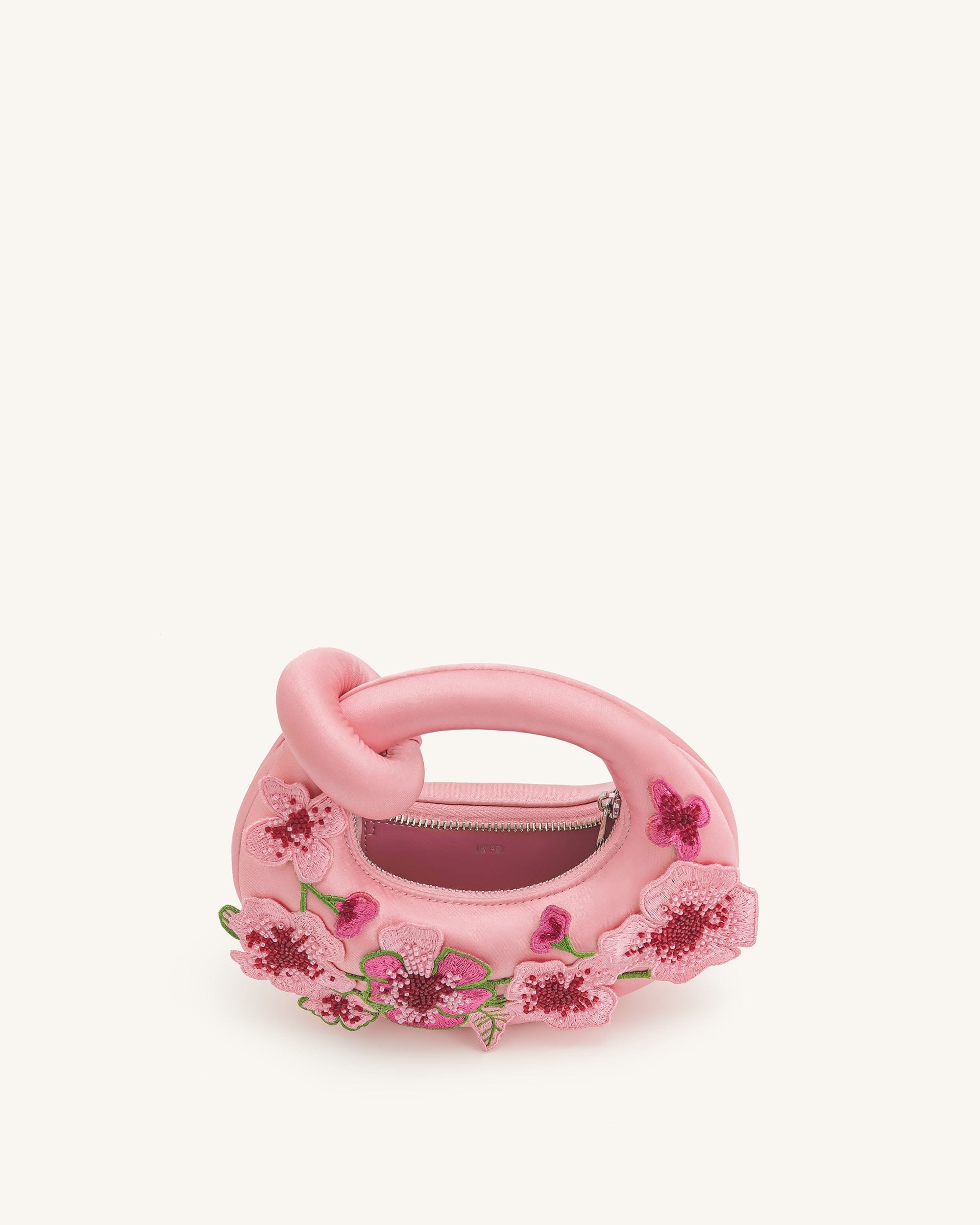 JW PEI Abacus Embroidered Floral Mini Top Handle Bag Pink