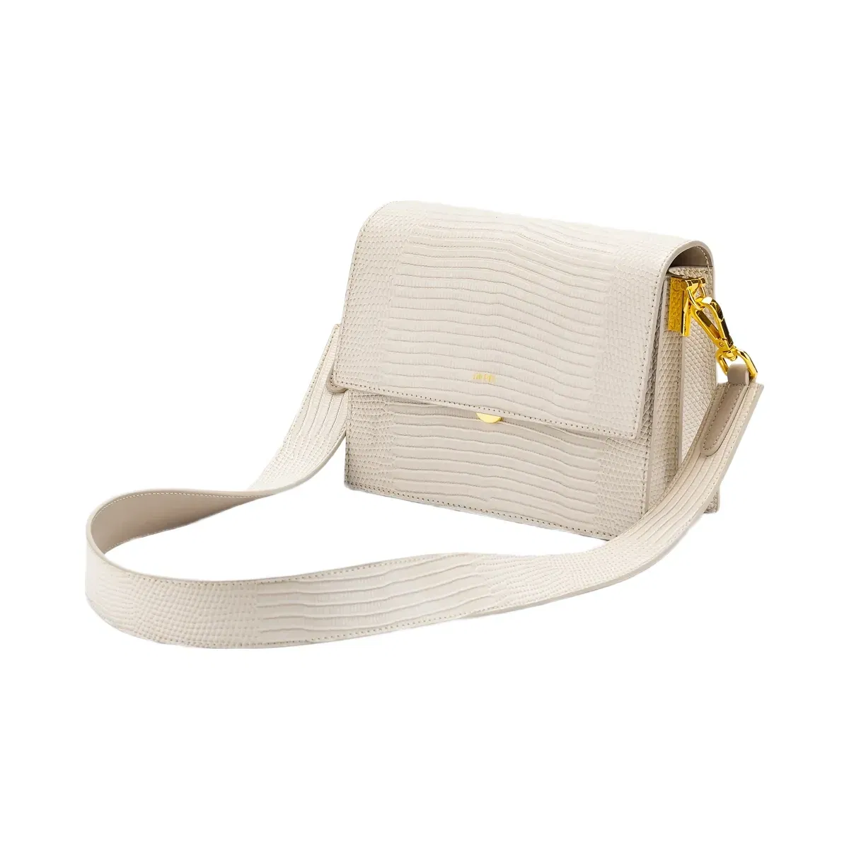 JW PEI Mini Flap Crossbody Ivory Lizard
