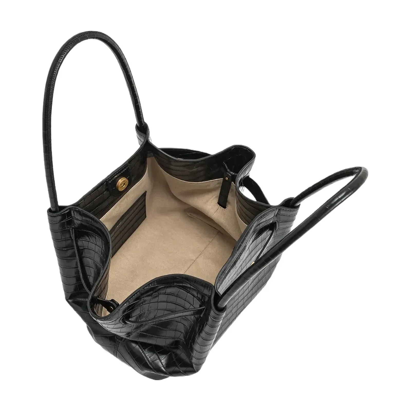 JW PEI Hana Medium Tote Bag Black Croc