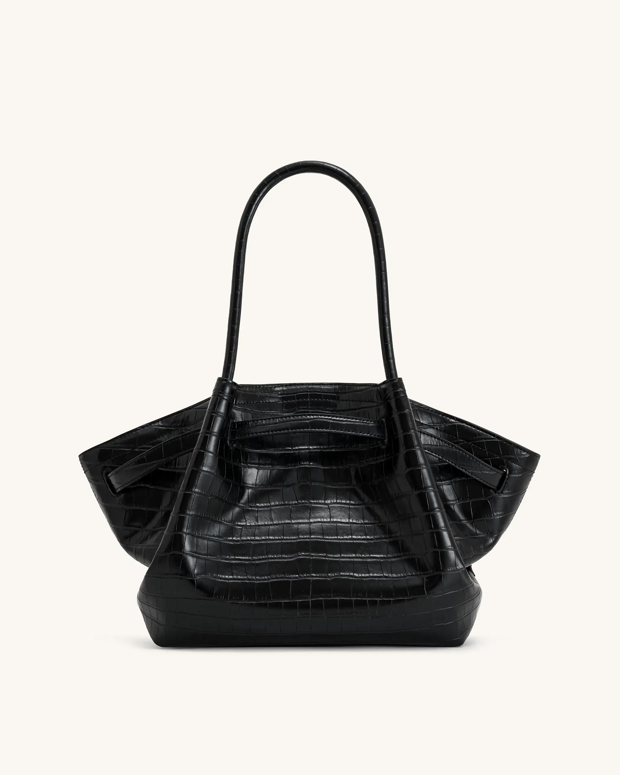 JW PEI Hana Medium Tote Bag Black Croc