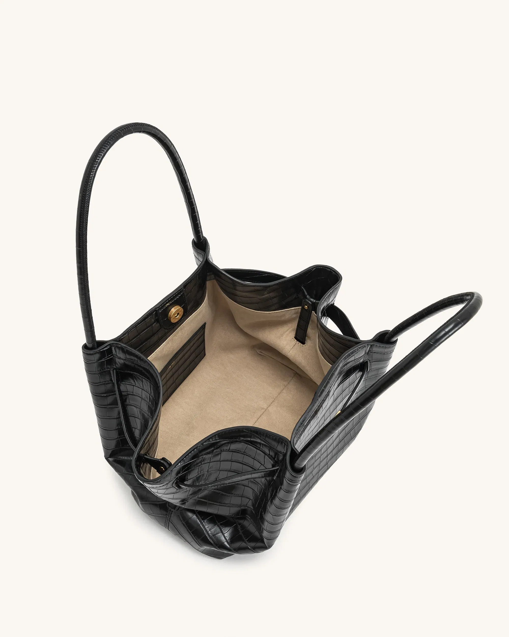 JW PEI Hana Medium Tote Bag Black Croc