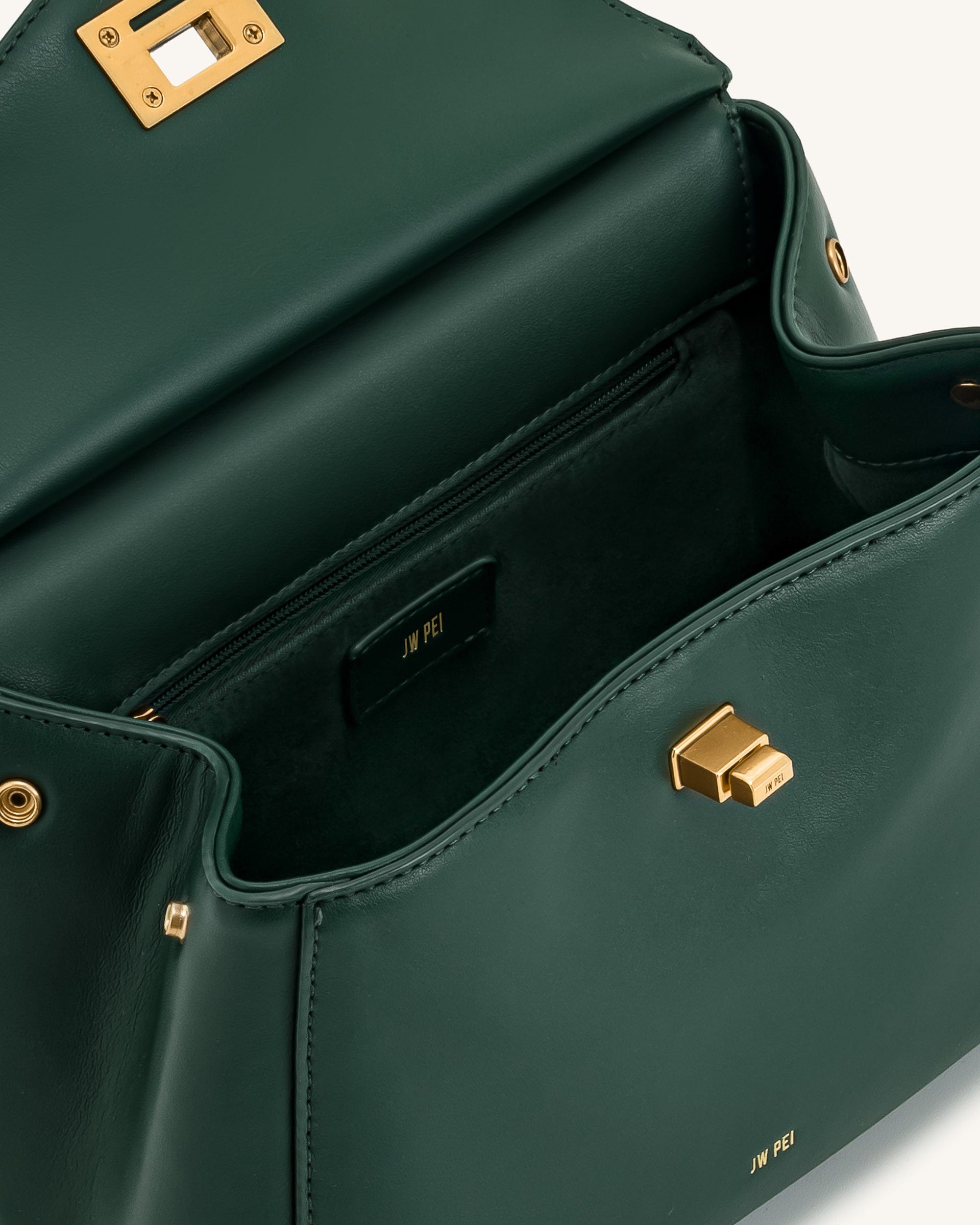JW PEI Lucia Classic Top Handbag Dark Green