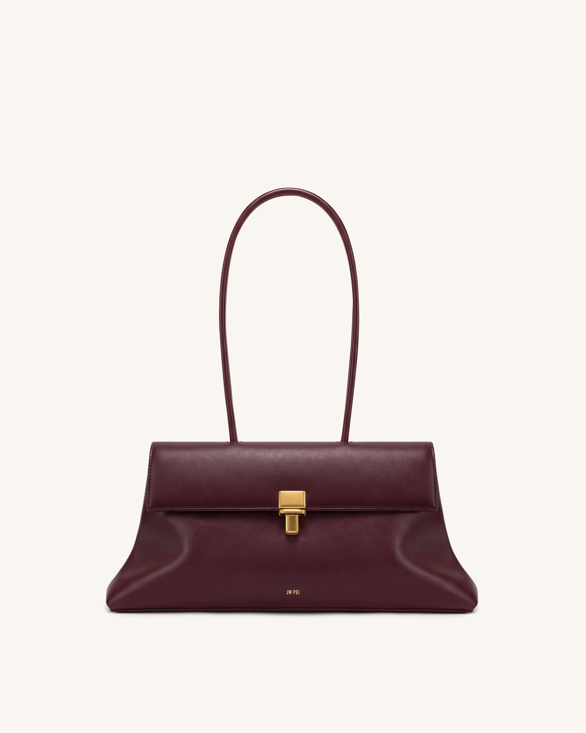 JW PEI Selene Lock Flap Shoulder Bag Burgundy