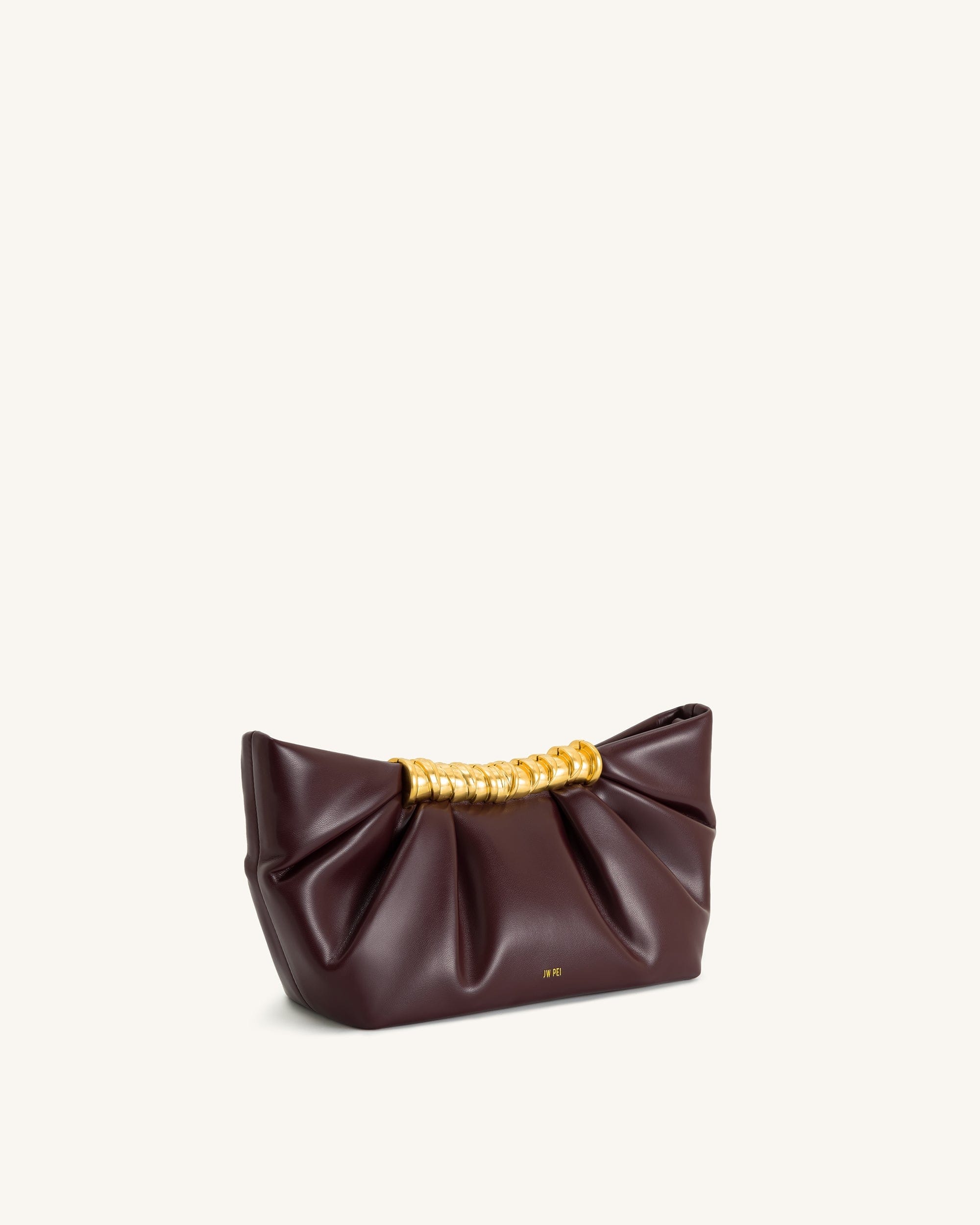JW PEI Leia Pleated Clutch Deep Burgundy