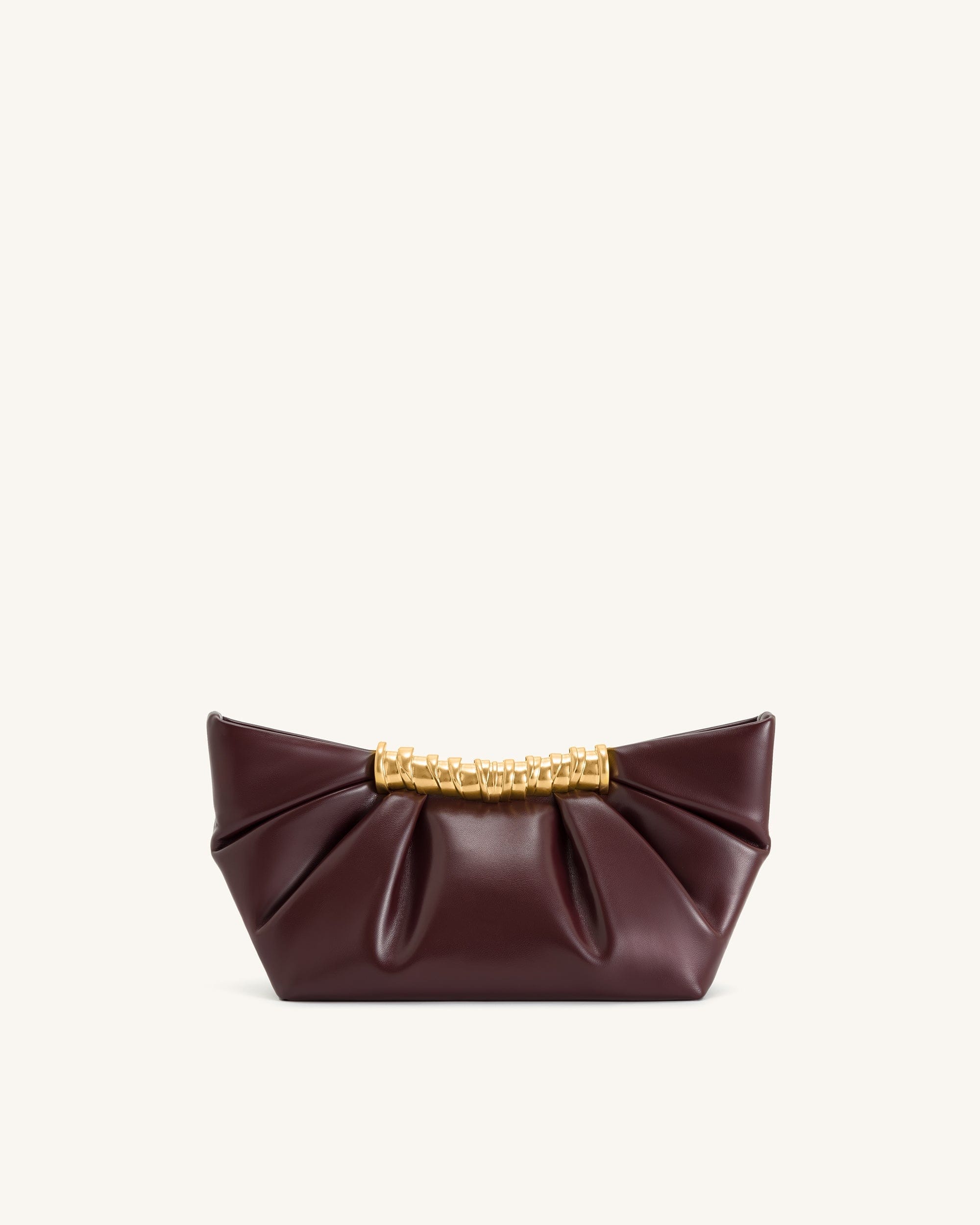 JW PEI Leia Pleated Clutch Deep Burgundy