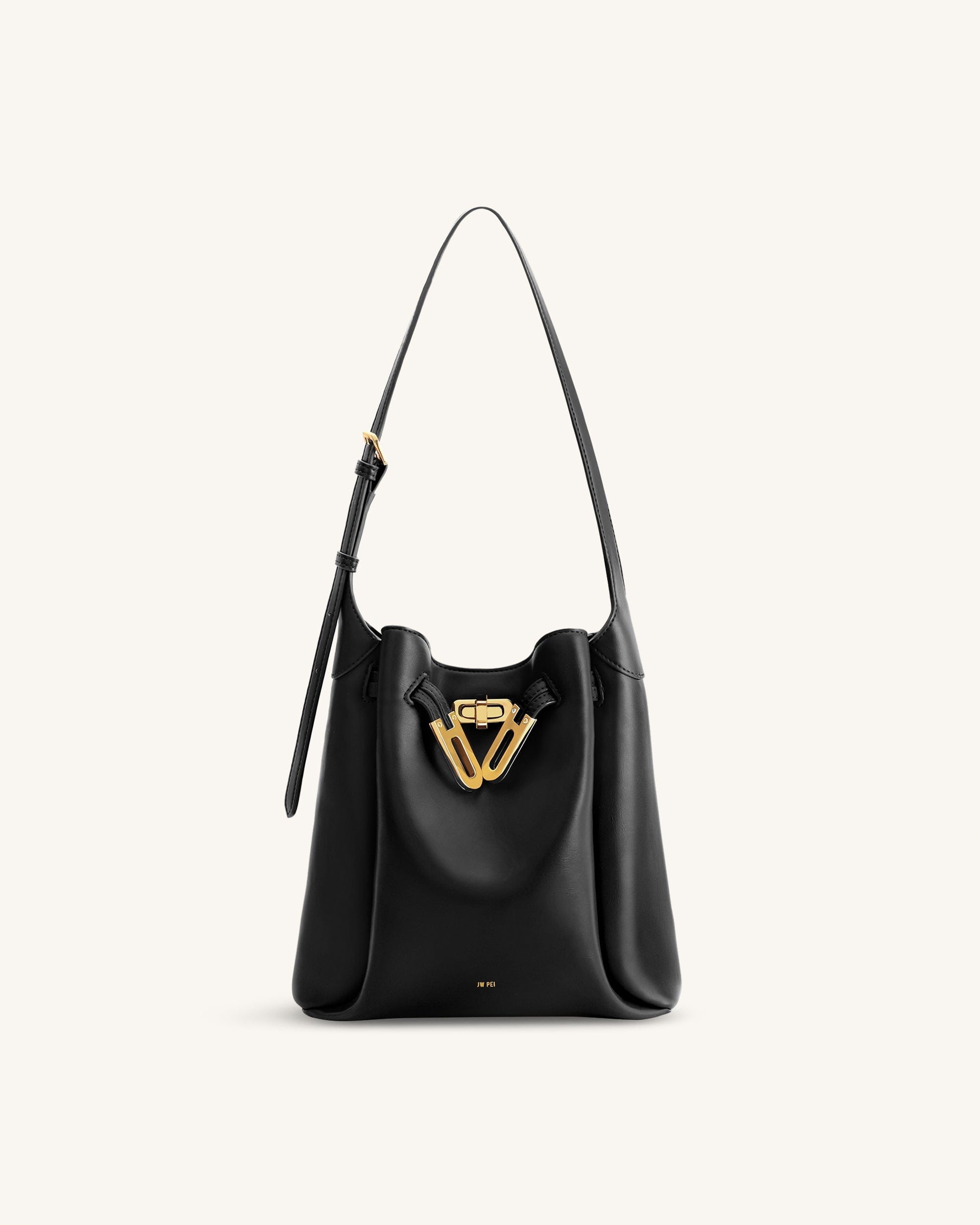 JW PEI Charlene Double Buckle Hobo Bag Black