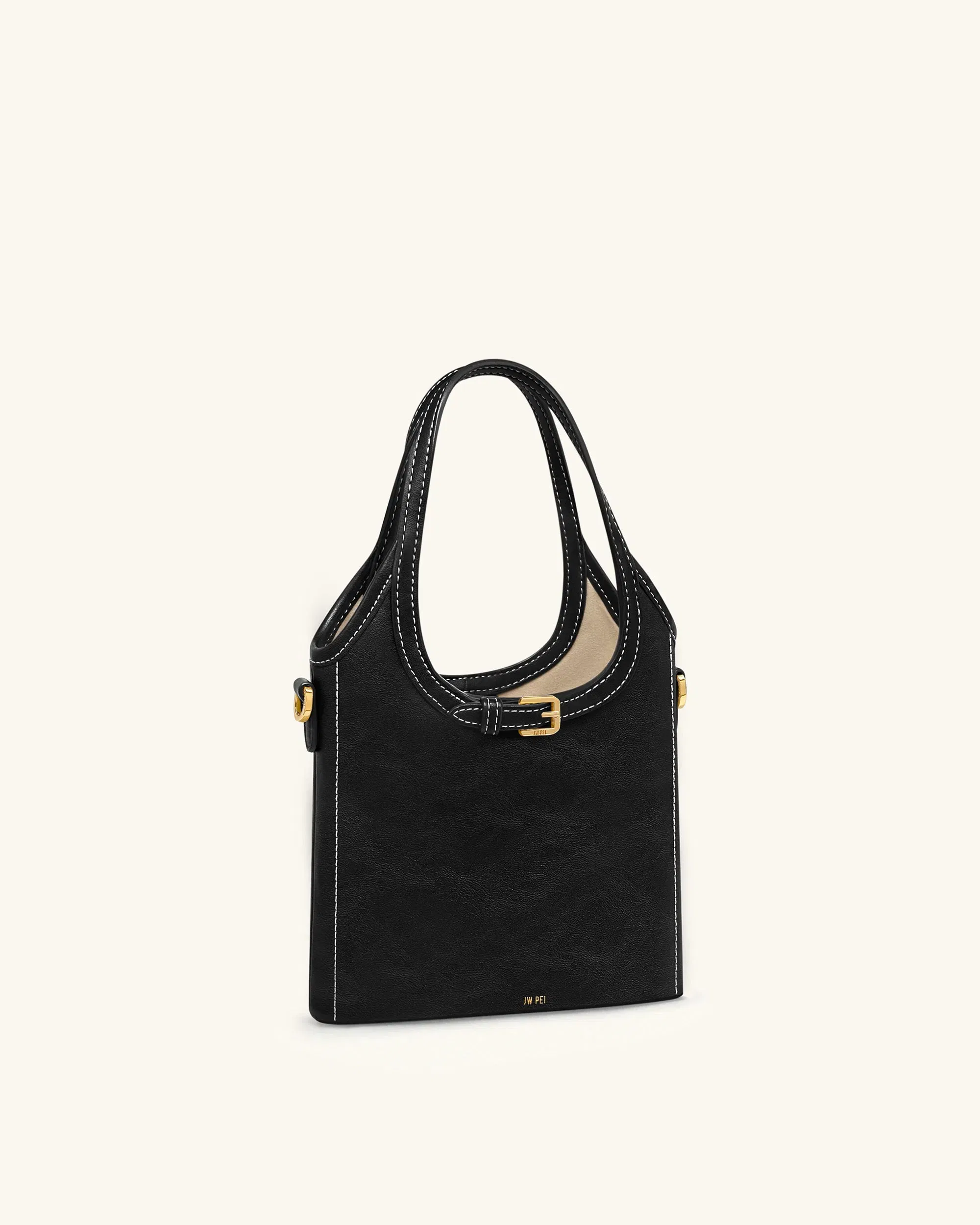 JW PEI Brooke Mini Belted Embellished Top Handle Bag Black